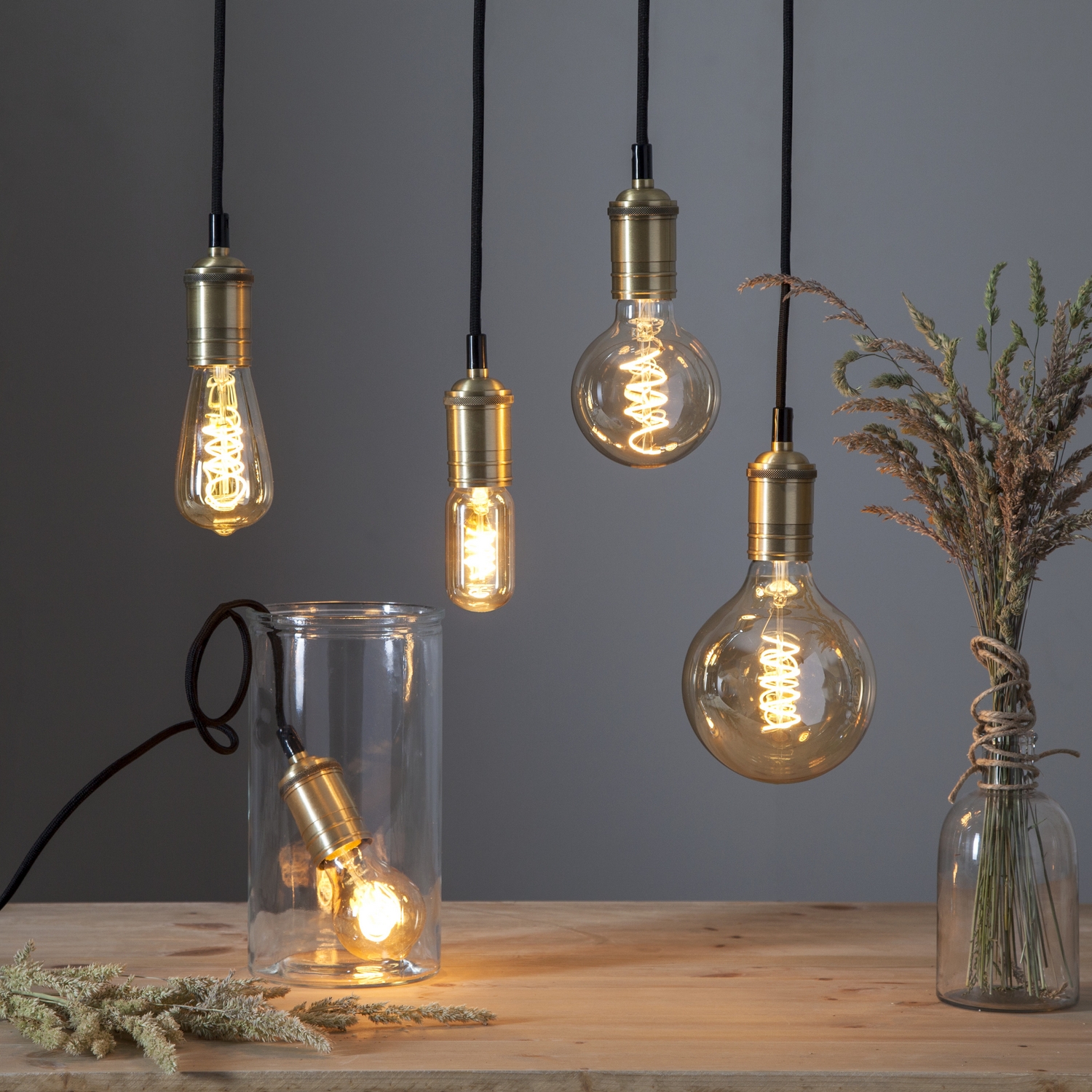 LED-Lampe Star Trading E27 ST64 Decoled Spiral Amber Dimbar 3,2W