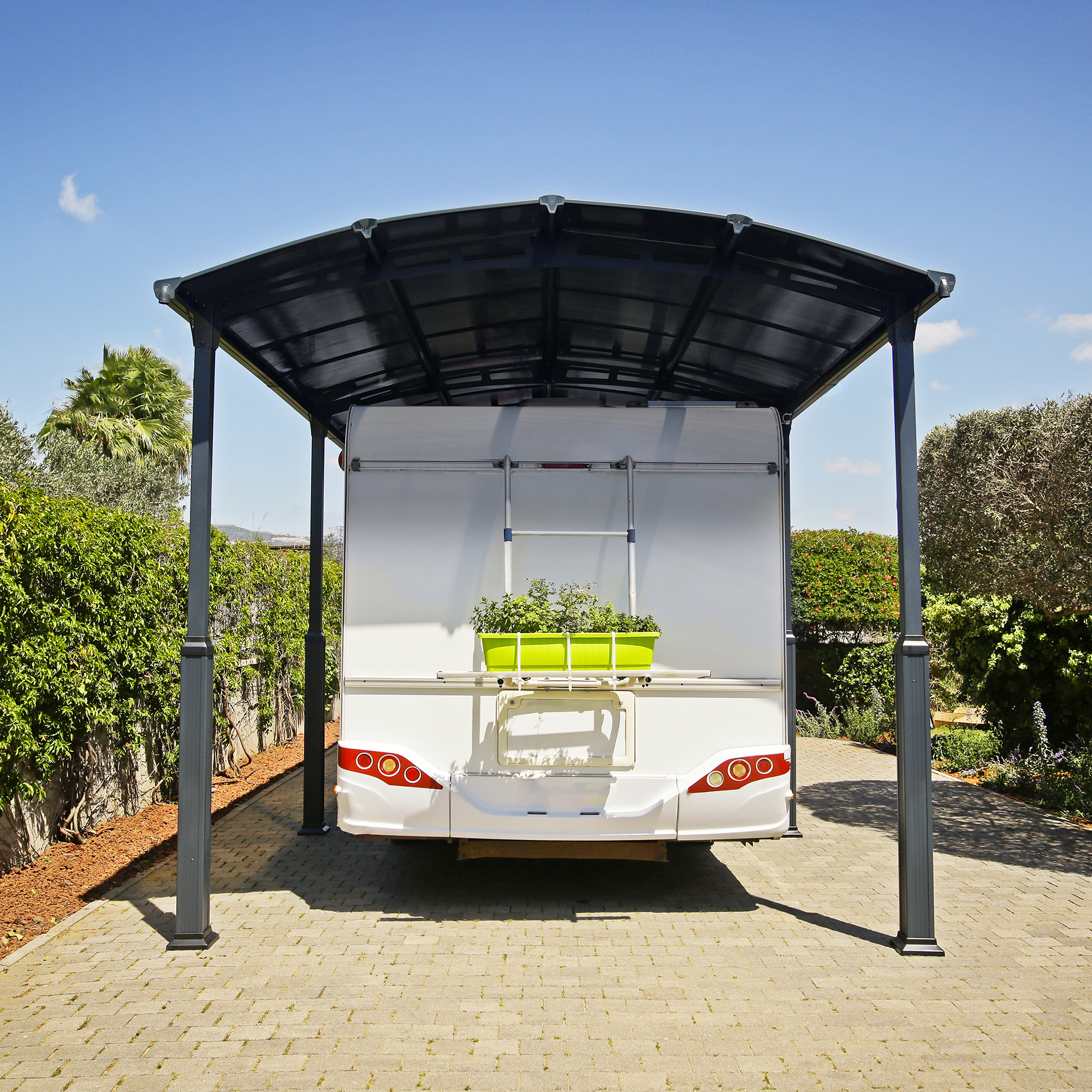 Carport Canopia av Palram Alpine i metall for bobiler 3,6x11 m