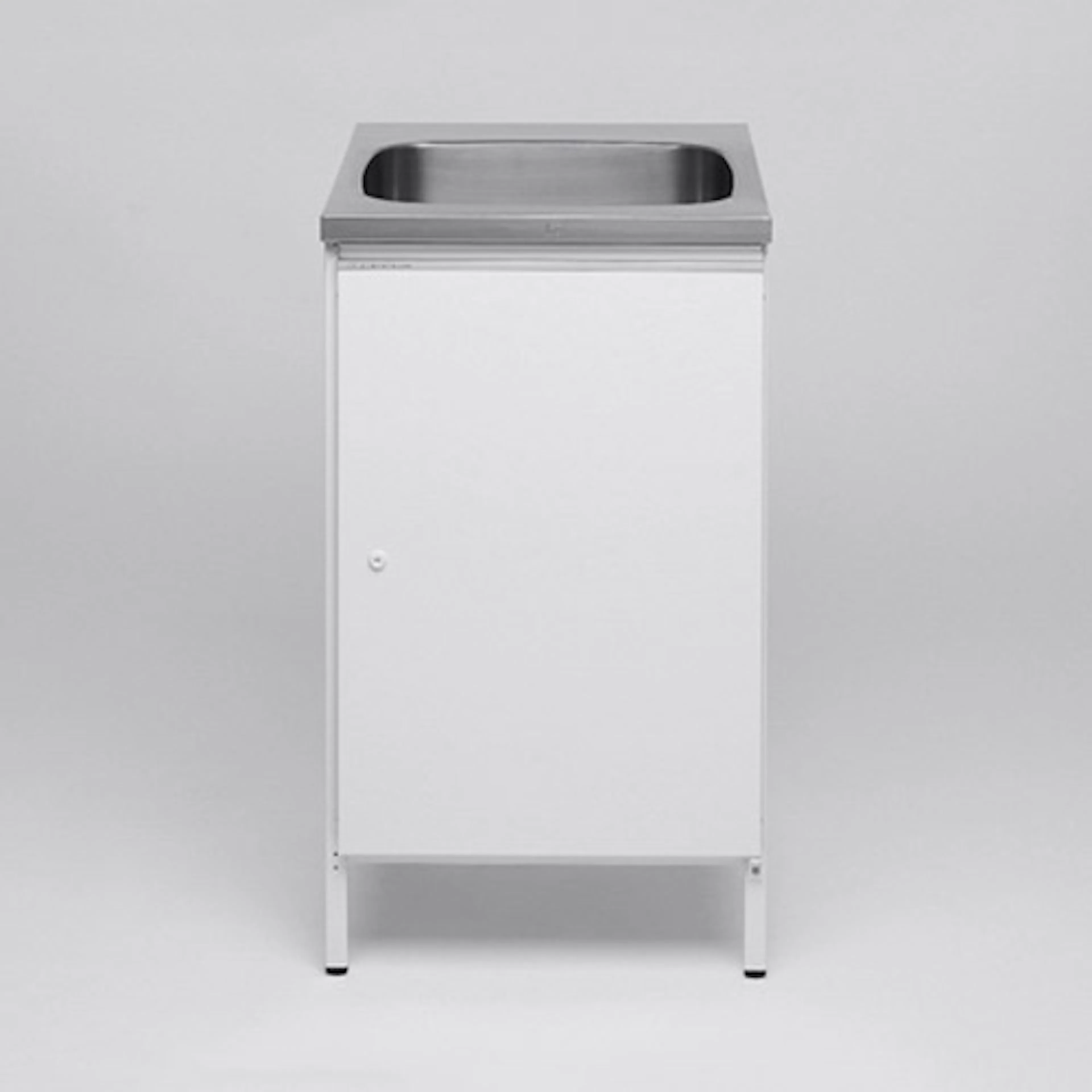 Tvättbänk Contura Steel CAB 5 Bänkskåp för Tvättstuga med Låsbar Dörr Vit