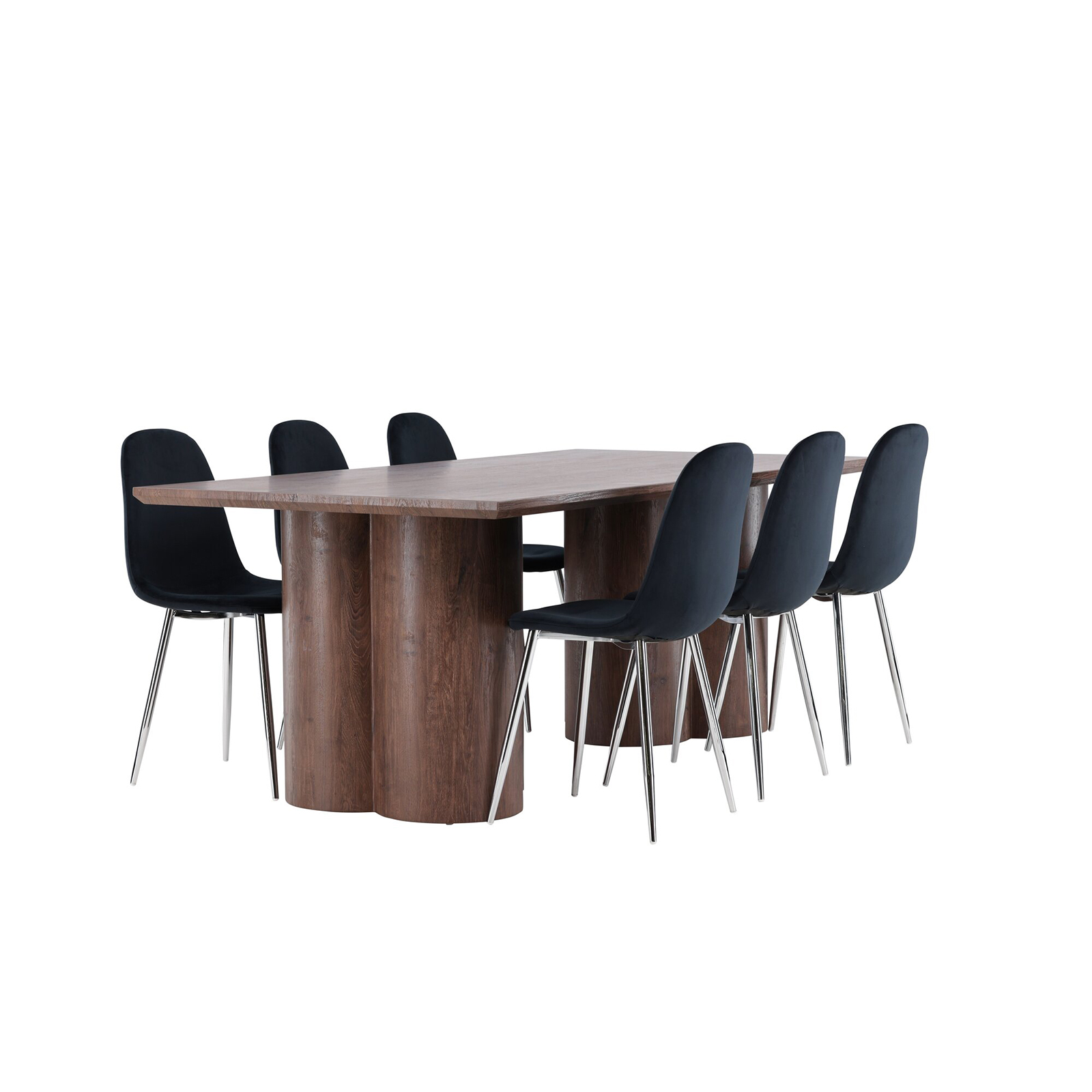 Spisegruppe Venture Home Olivia 210 med 6 stk Polar Stoler Fløyel