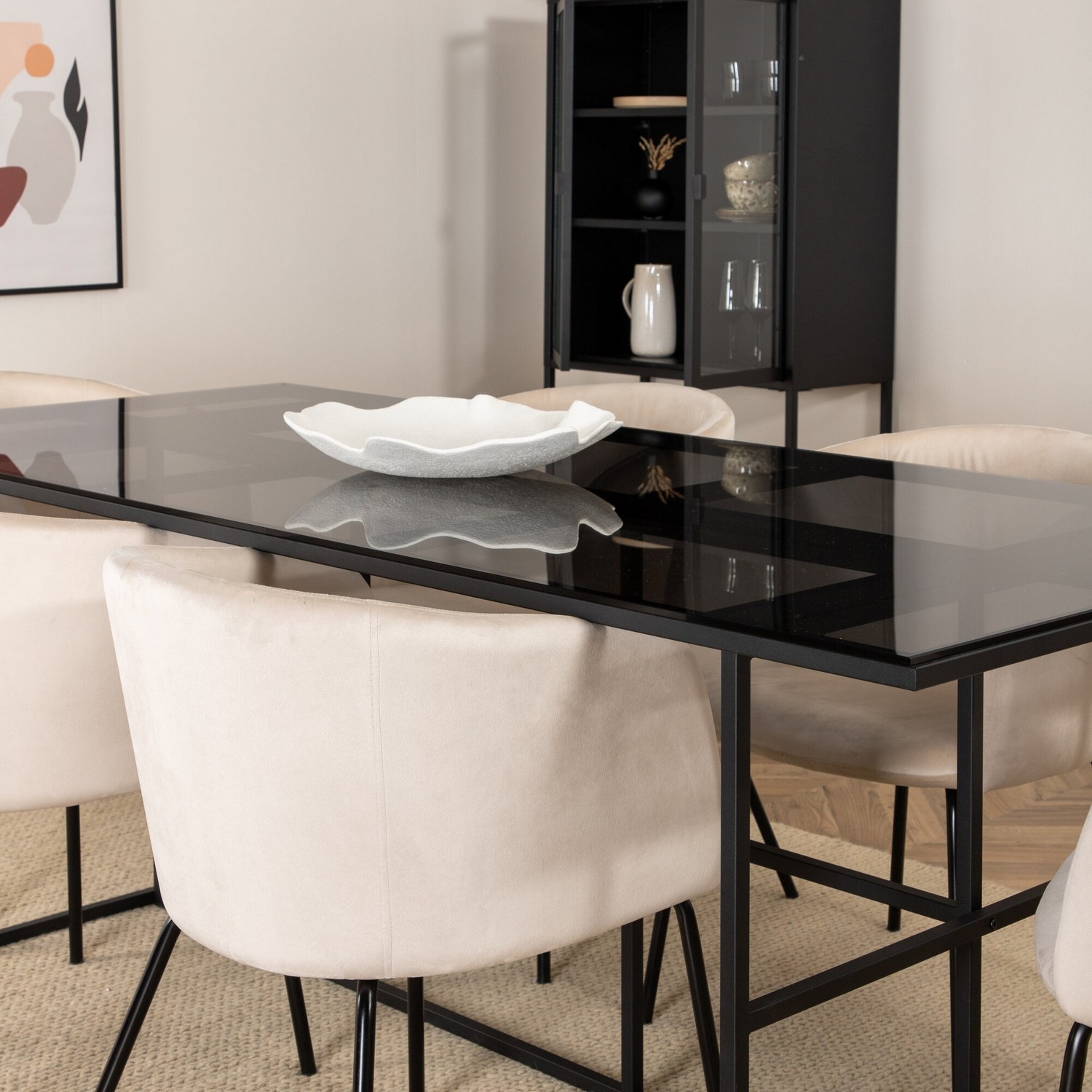 Spisegruppe Venture Home Lund med 6 Bergen Stoler