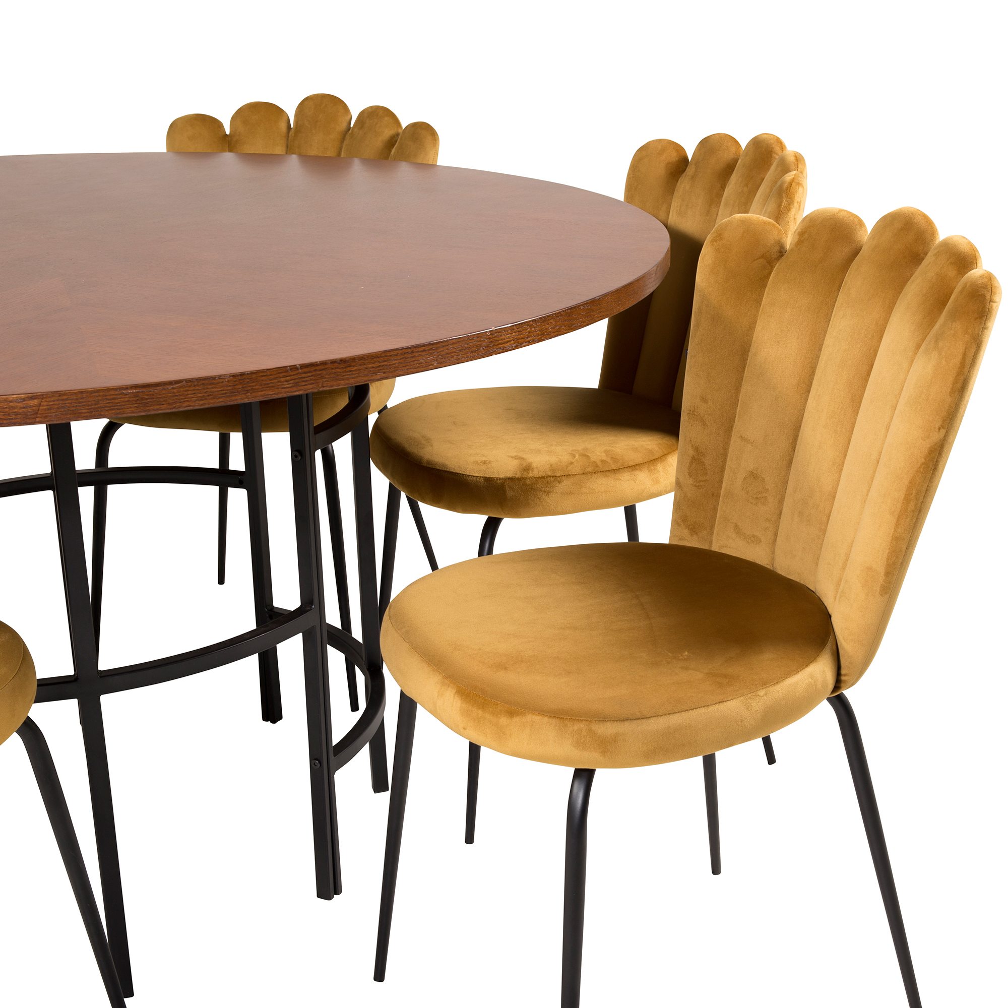 Copenhagen - Dining Table round - Brown / Black+Limhamn Ligh Brun