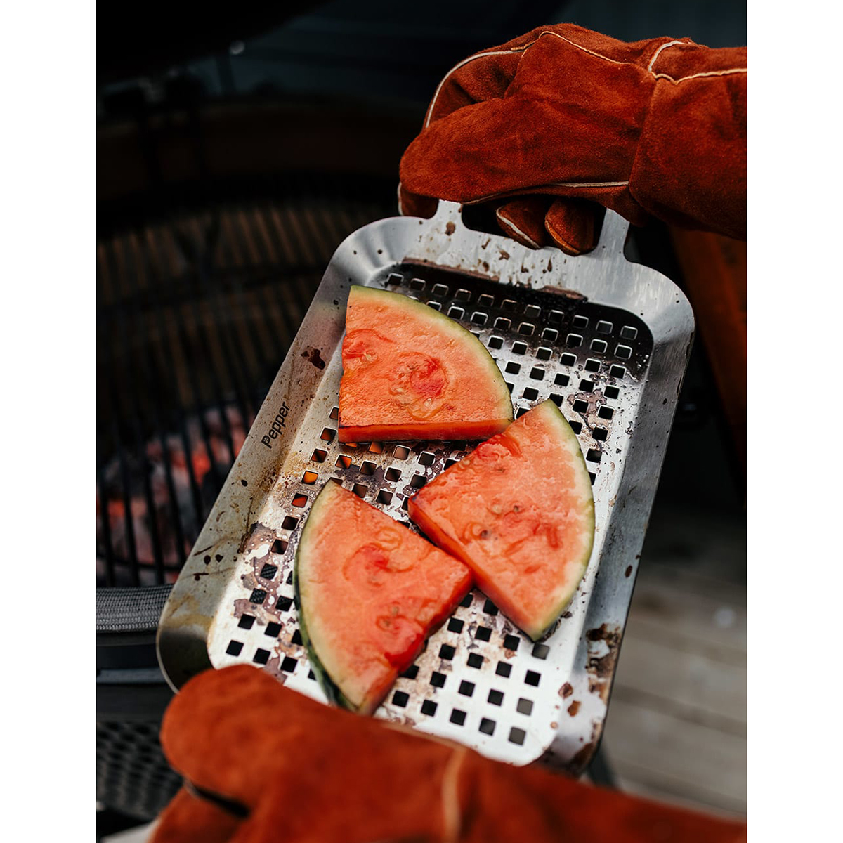 Grillbrett Pepper Rustfritt Stål 35x19x5 cm