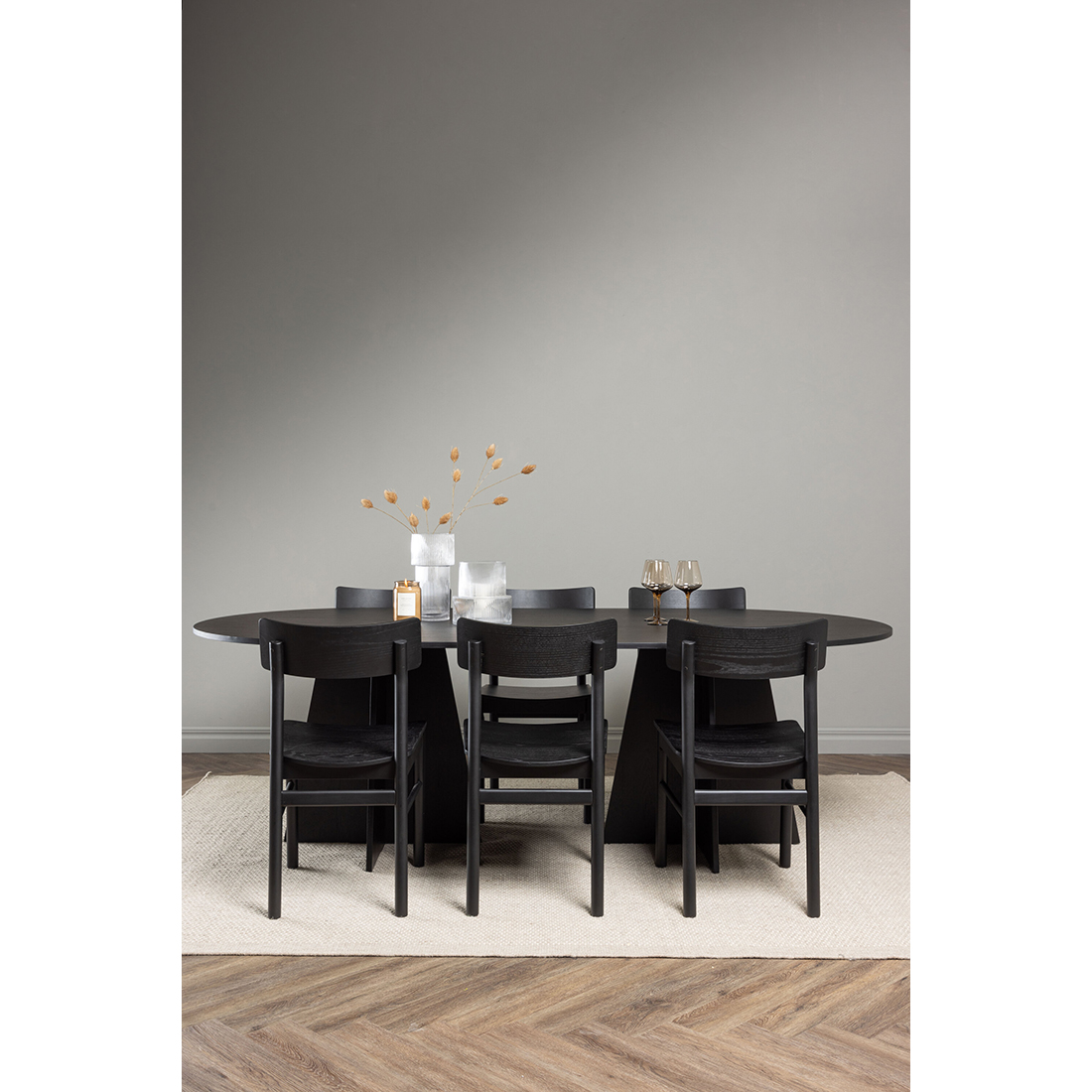 Spisegruppe Venture Home Bootcut Oval med 6st Montros Spisestoler