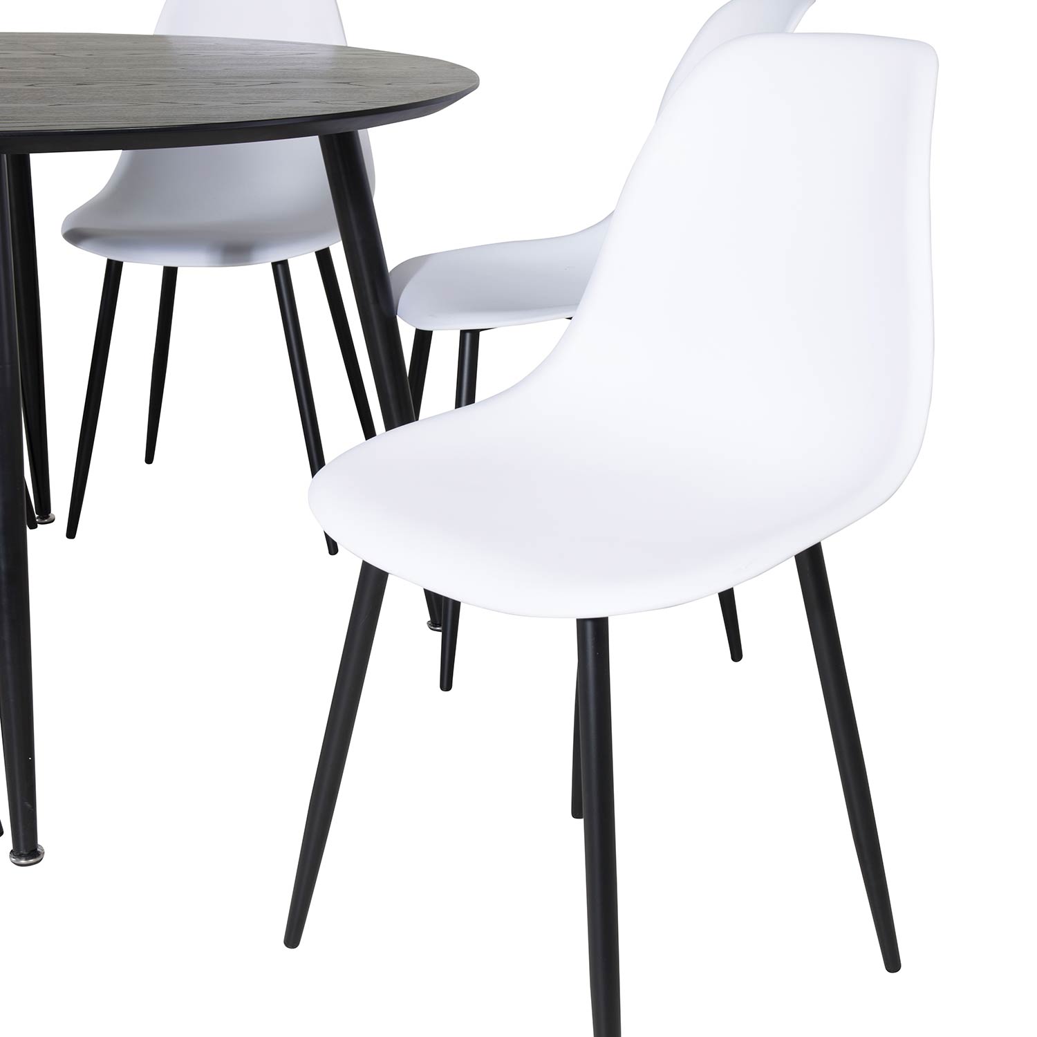 Spisegruppe Venture Home Dipp Ø115 cm med 6 Polar Plast Stoler