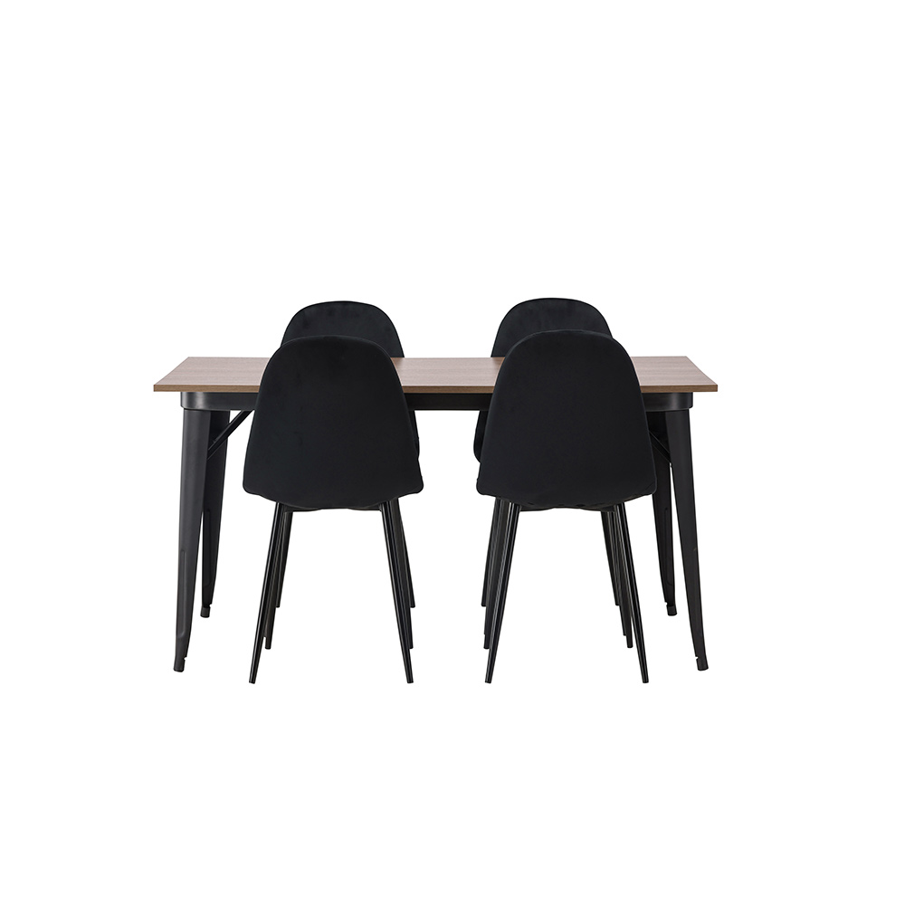 Spisegruppe Venture Home Tempe 140 cm med 4 Polar Stoler Fløyel