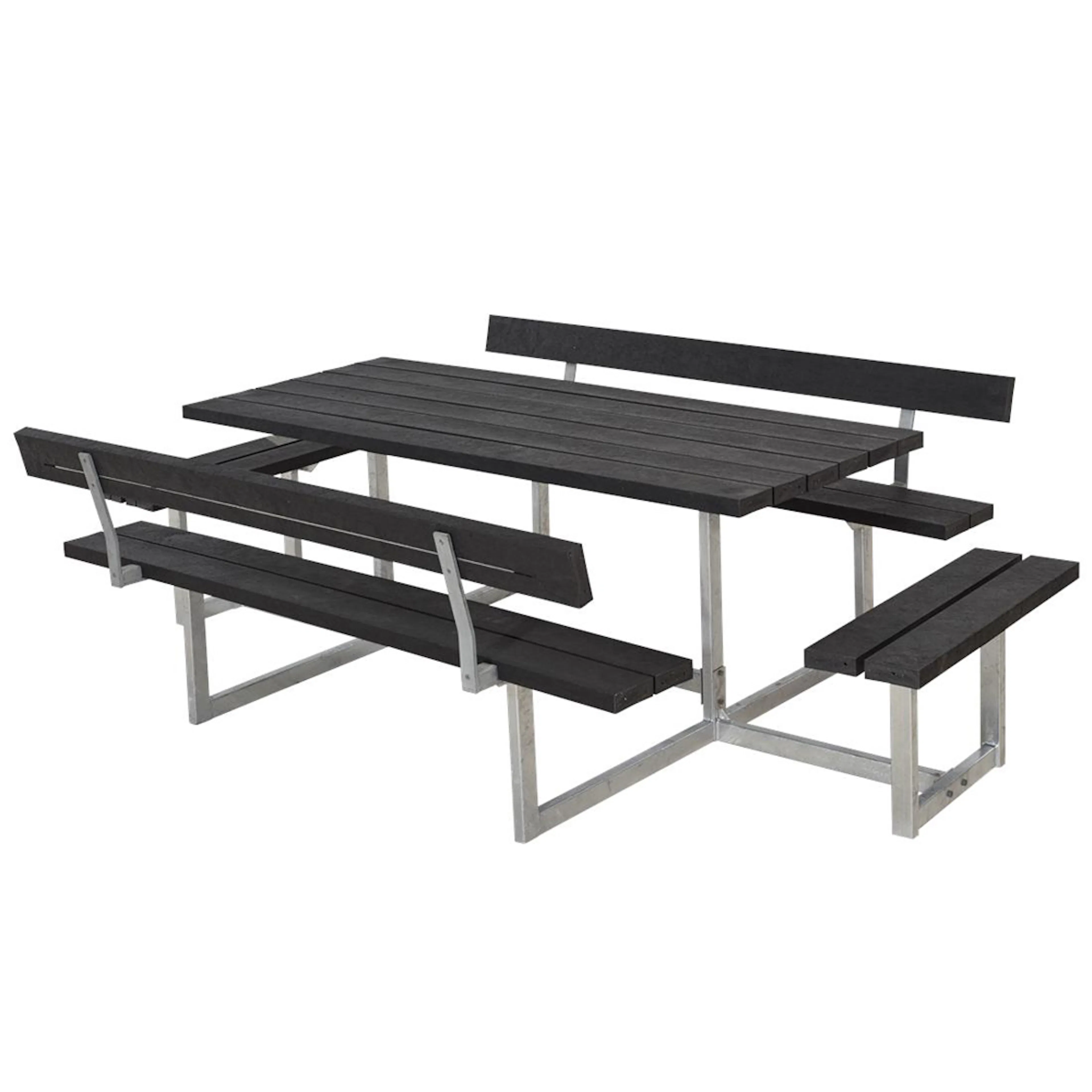 Benkbord PLUS Basic med Ekstra Sitteplasser Svart Plast