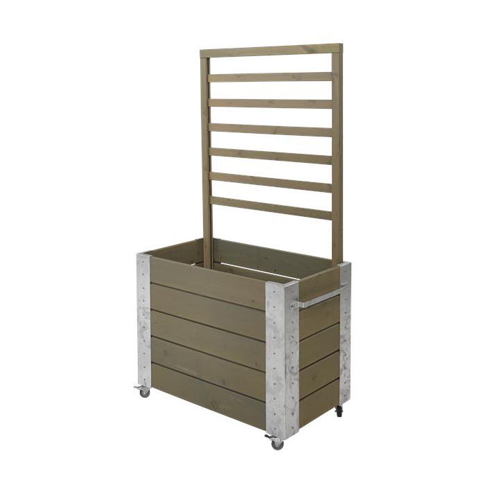 Blomsterkasse PLUS Cubic med espalier Gråbrun 87x50x155 cm