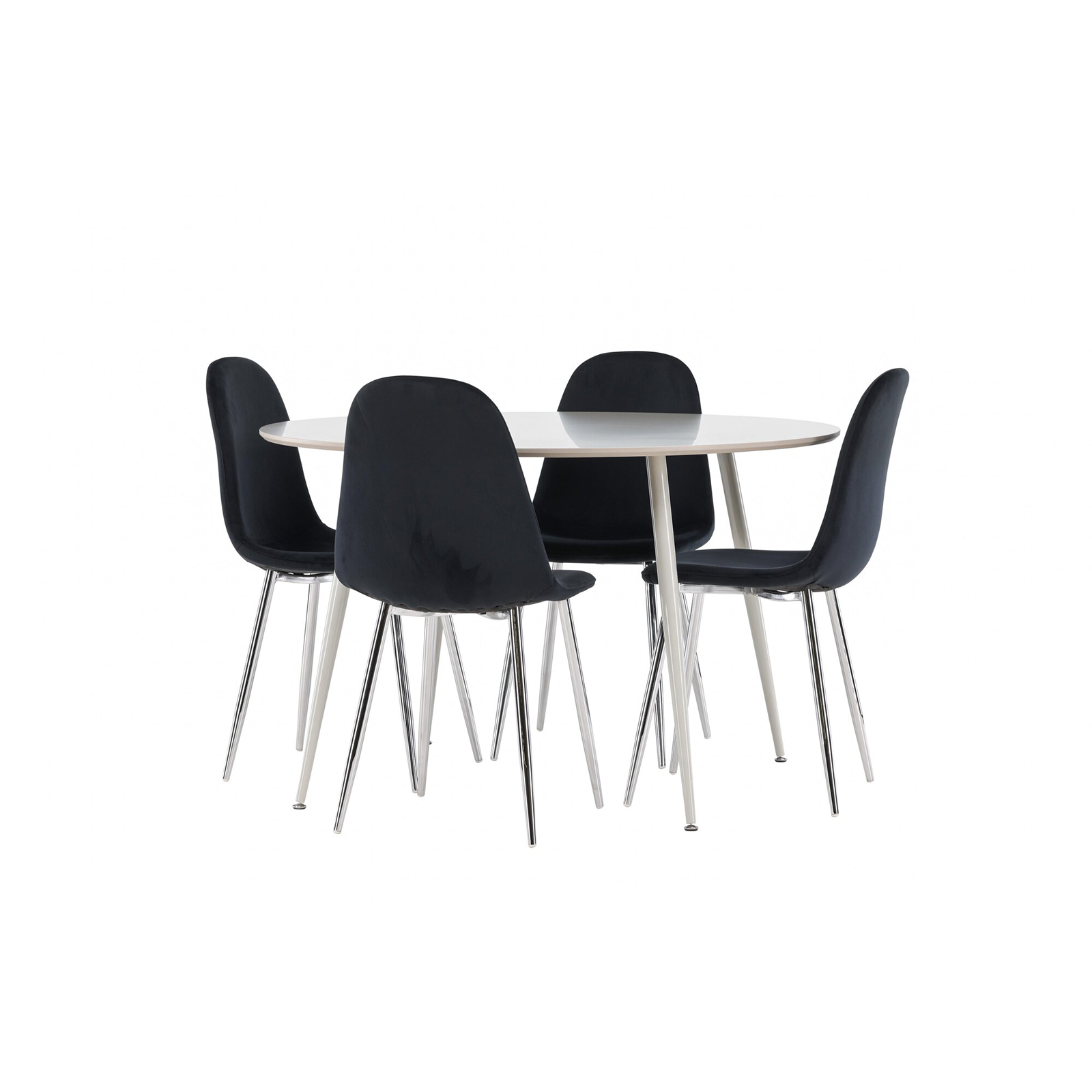 Spisegruppe Venture Home Plaza Ø120 med 4 stk Polar Stoler Fløyel
