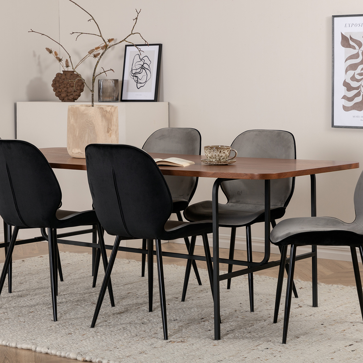 Spisegruppe Venture Home Chicago Spisebord og Elisa Spisestol