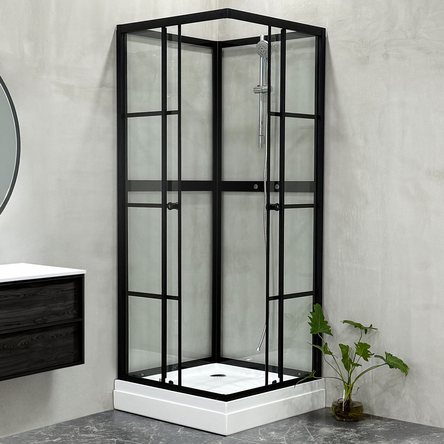 Dusjkabinett Bathlife Betrakta 90x90 Rett R/W Klarglass