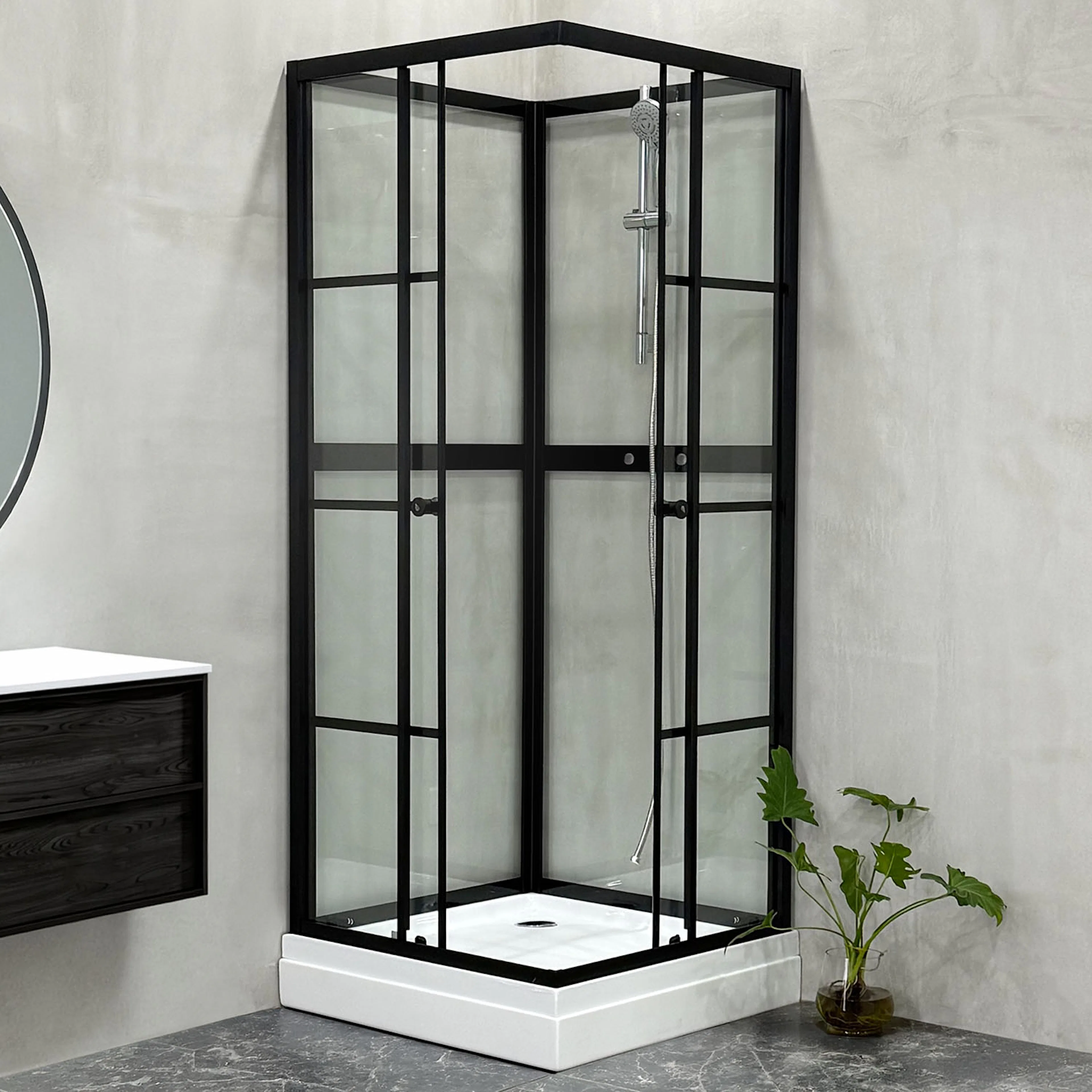Dusjkabinett Bathlife Betrakta 90x90 Rett R/W Klarglass
