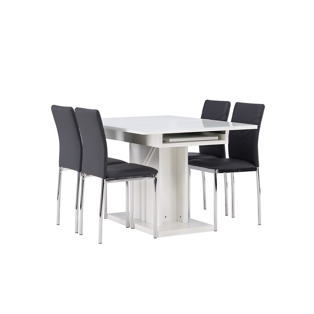 Spisegruppe Venture Home Pluto med 4 Lily Stoler