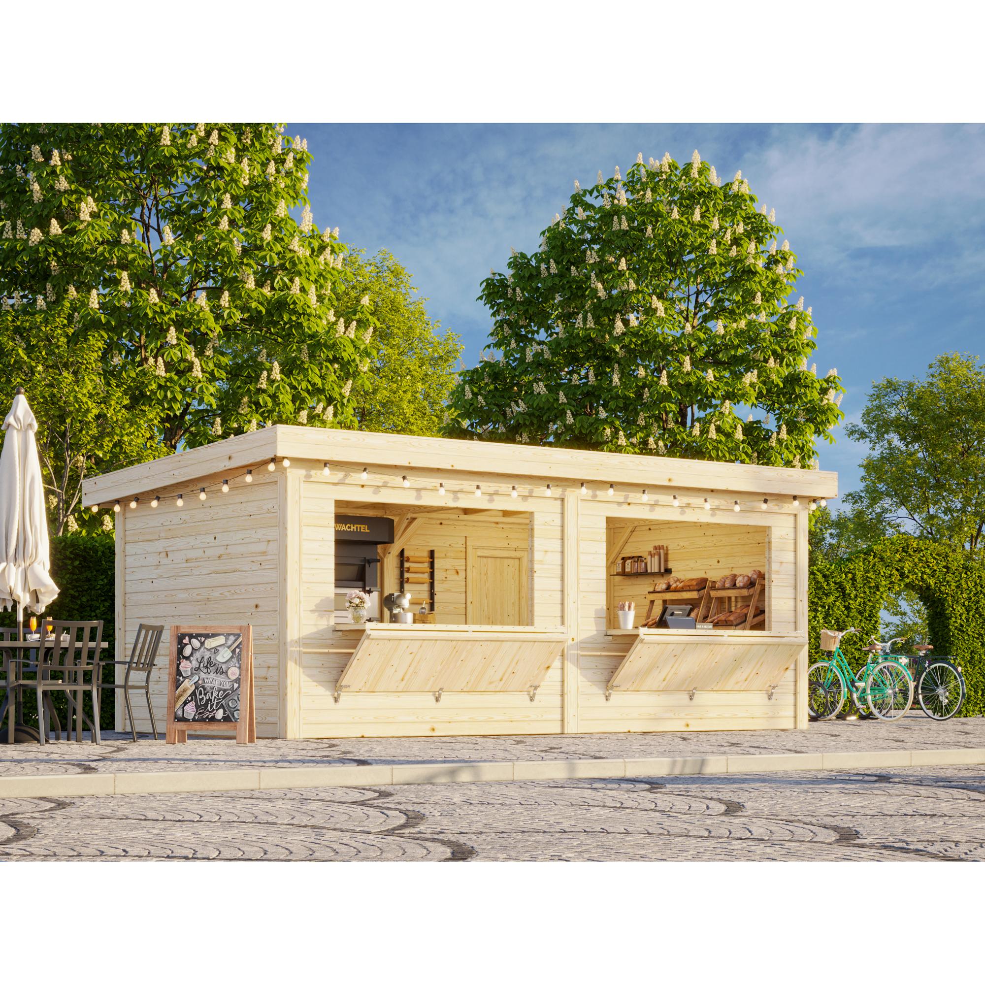 Lenna kiosk 16,6 m2 Set 311 Ubehandlet Tre