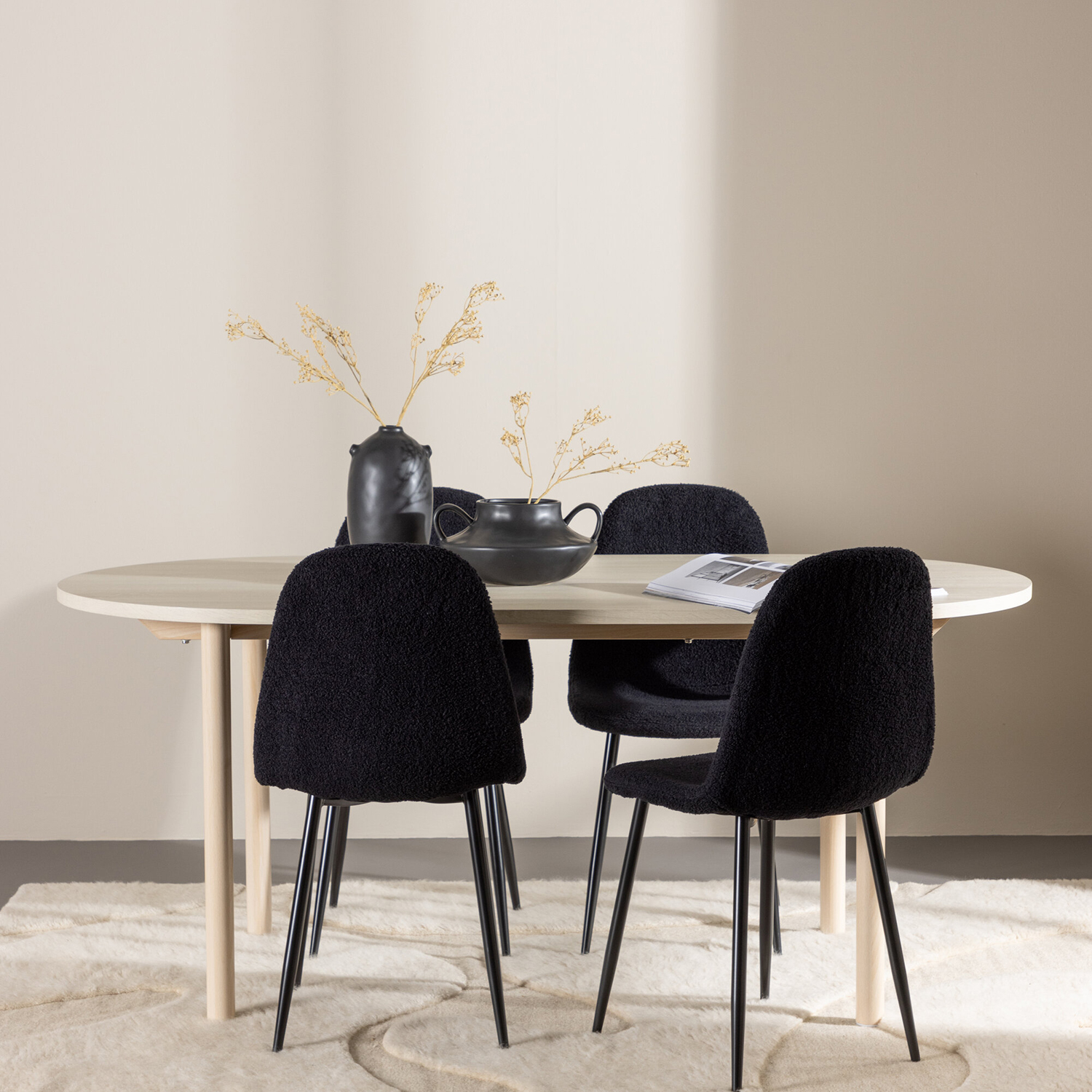 Spisegruppe Venture Home Andy 180 med 4 stk Polar Stoler Teddy