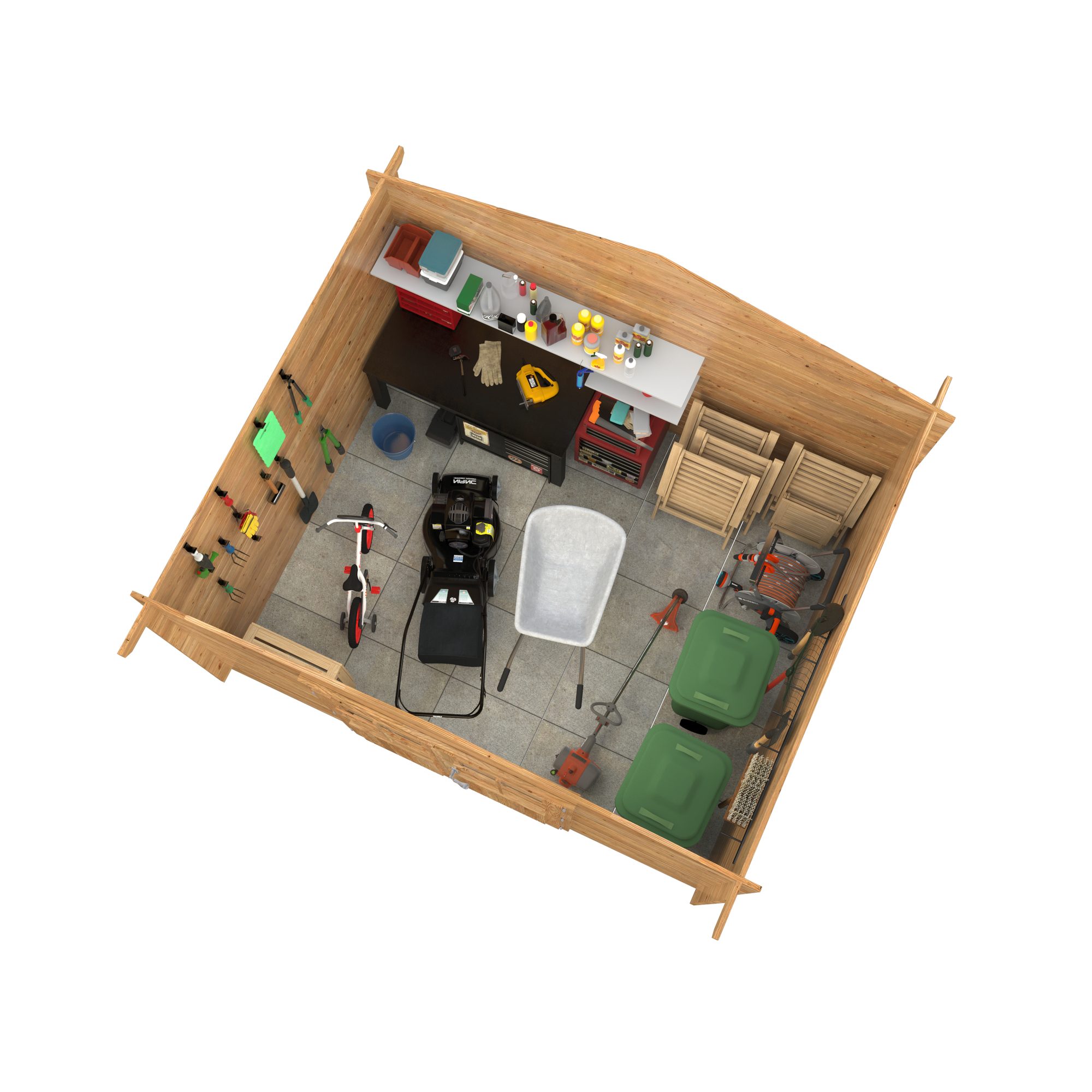 Bod Palmako Valentine 9,3 m² Komplett Hytte med Saltak