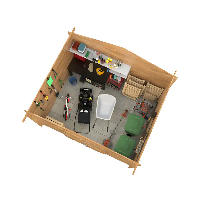 Bod Palmako Valentine 9,3 m² Komplett Hytte med Saltak