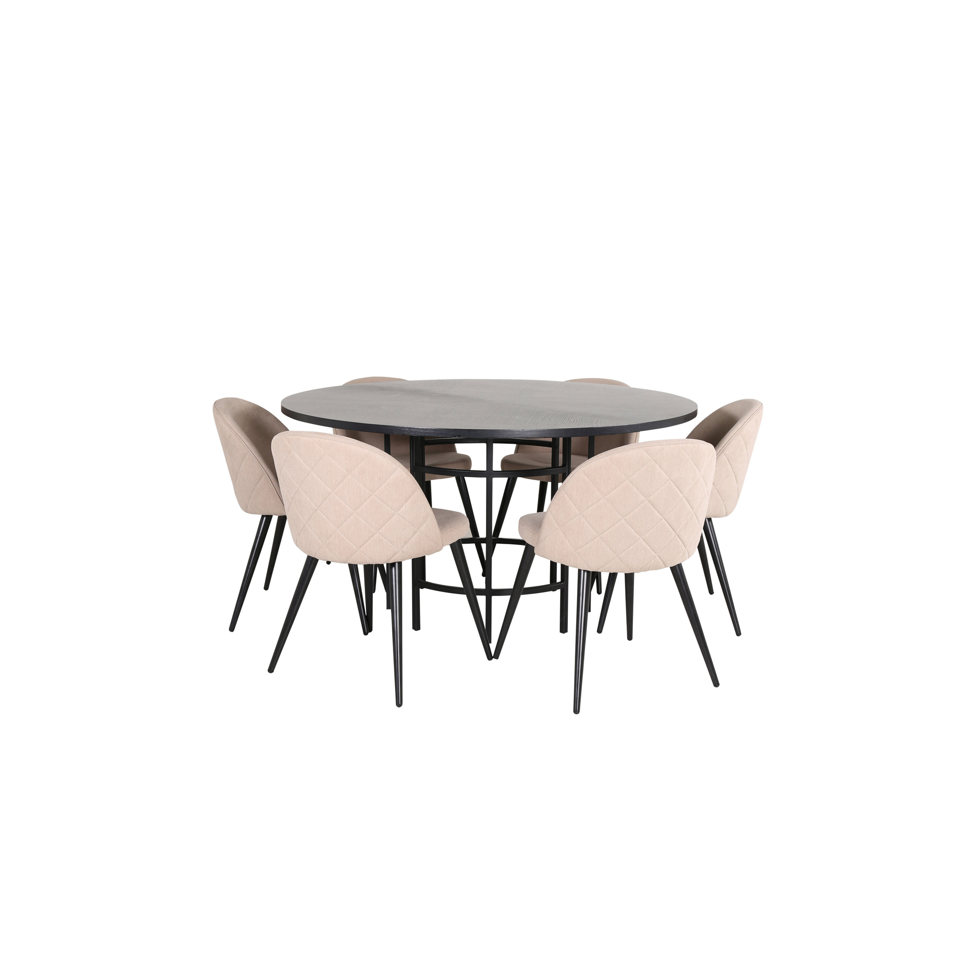 Spisegruppe furniture/fashion Copenhagen Ø140 cm med 6 Velvet Stoler