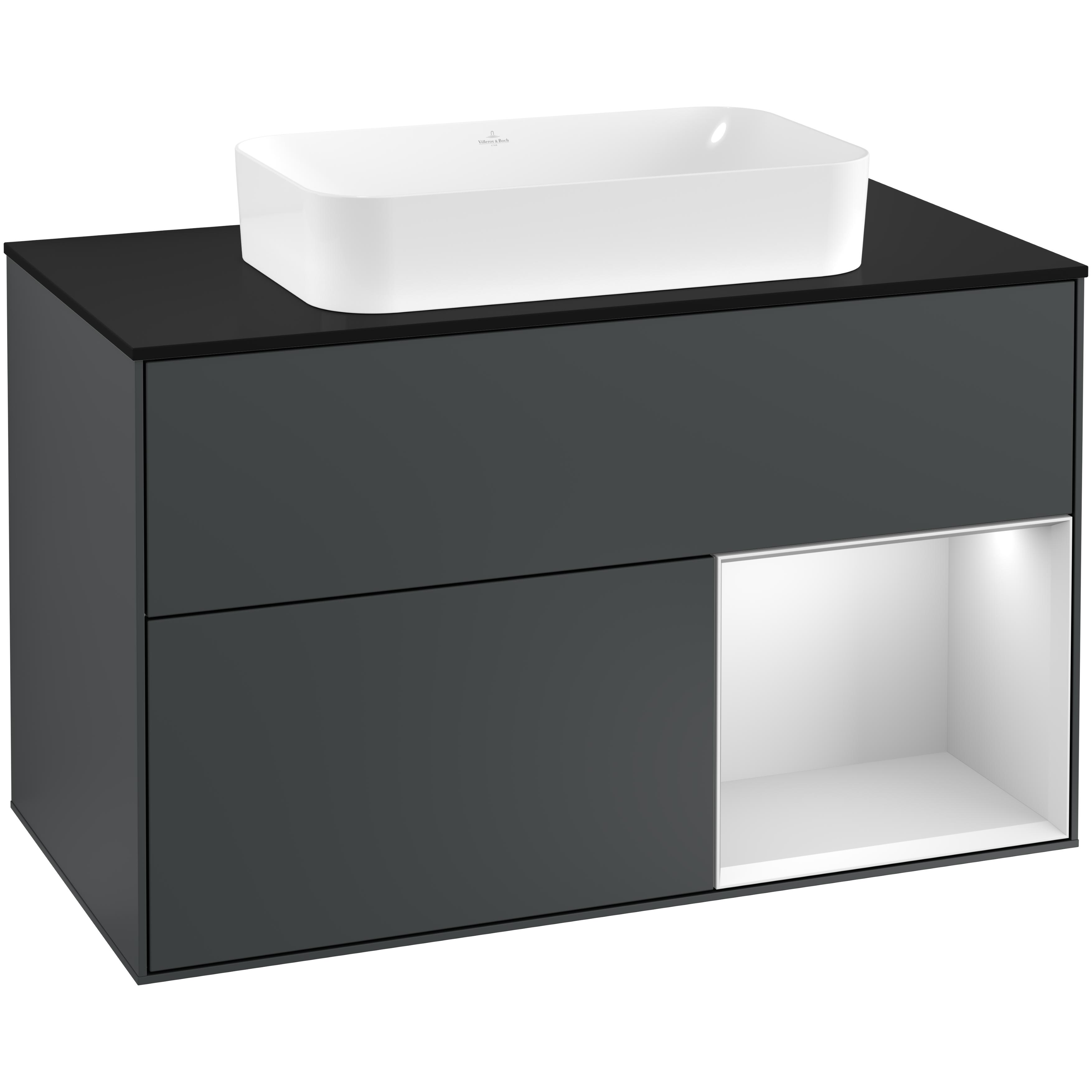 Tvättställsskåp Villeroy & Boch Finion med 2 Lådor Hylla och Bänkskiva för Fristående Tvättställ