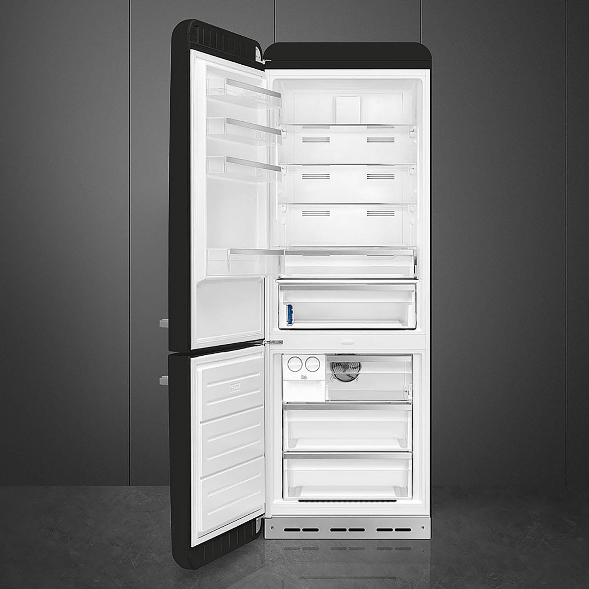 Frittstående Kjøleskap/Fryser Smeg FAB38LBL6 50s Style Svart Venstrehengt med No Frost