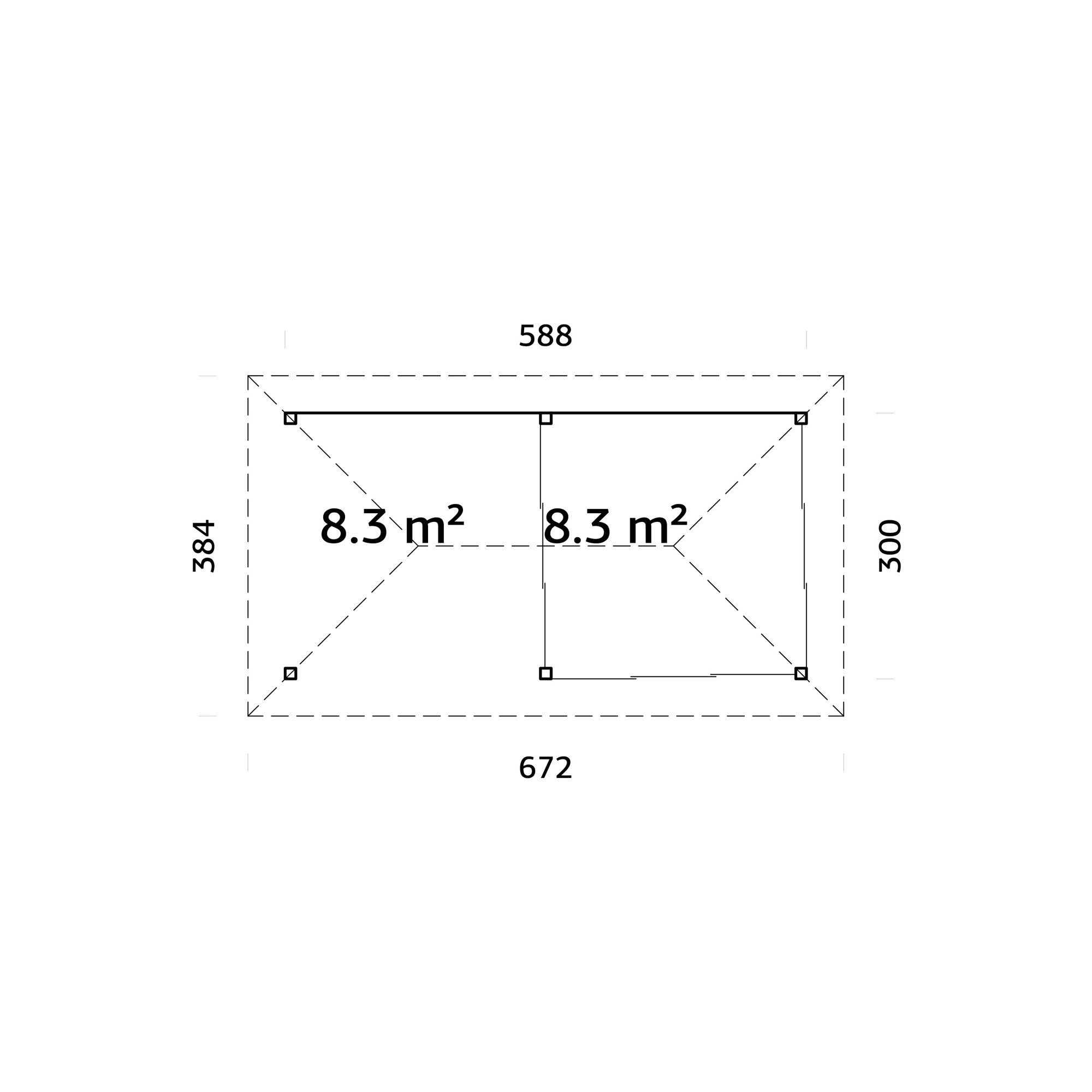 Hagestue Palmako Bianca 16,6 m2 Sett 206 Slide