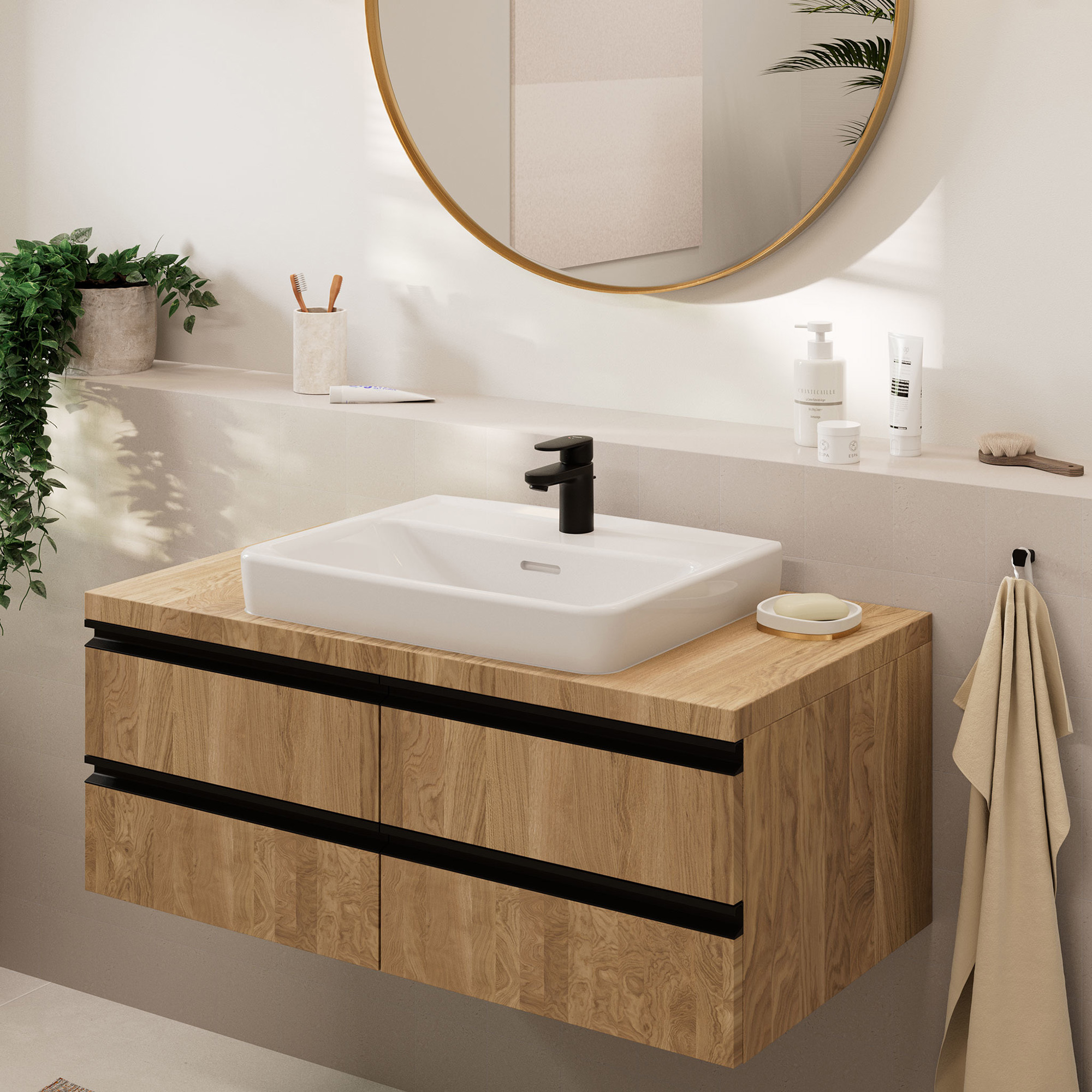 Servantbatteri Hansgrohe Vernis Blend 70 med Løfteventil