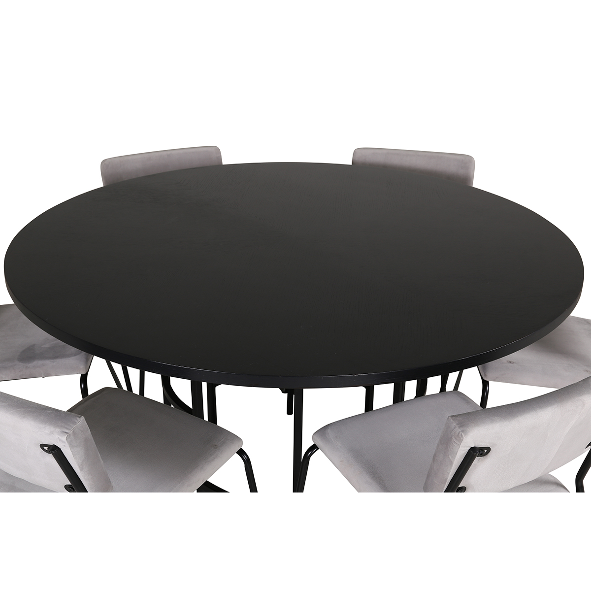 Copenhagen - Dining Table round - Black / Black+Kenth Chair Grå/Sort