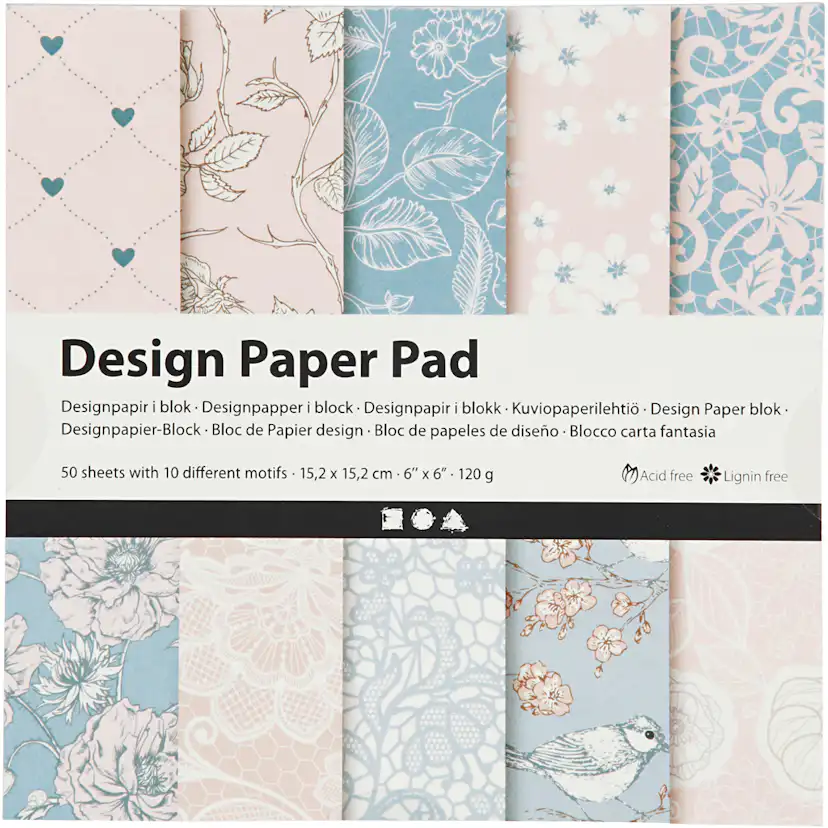 Designpapper Blå/Rosa