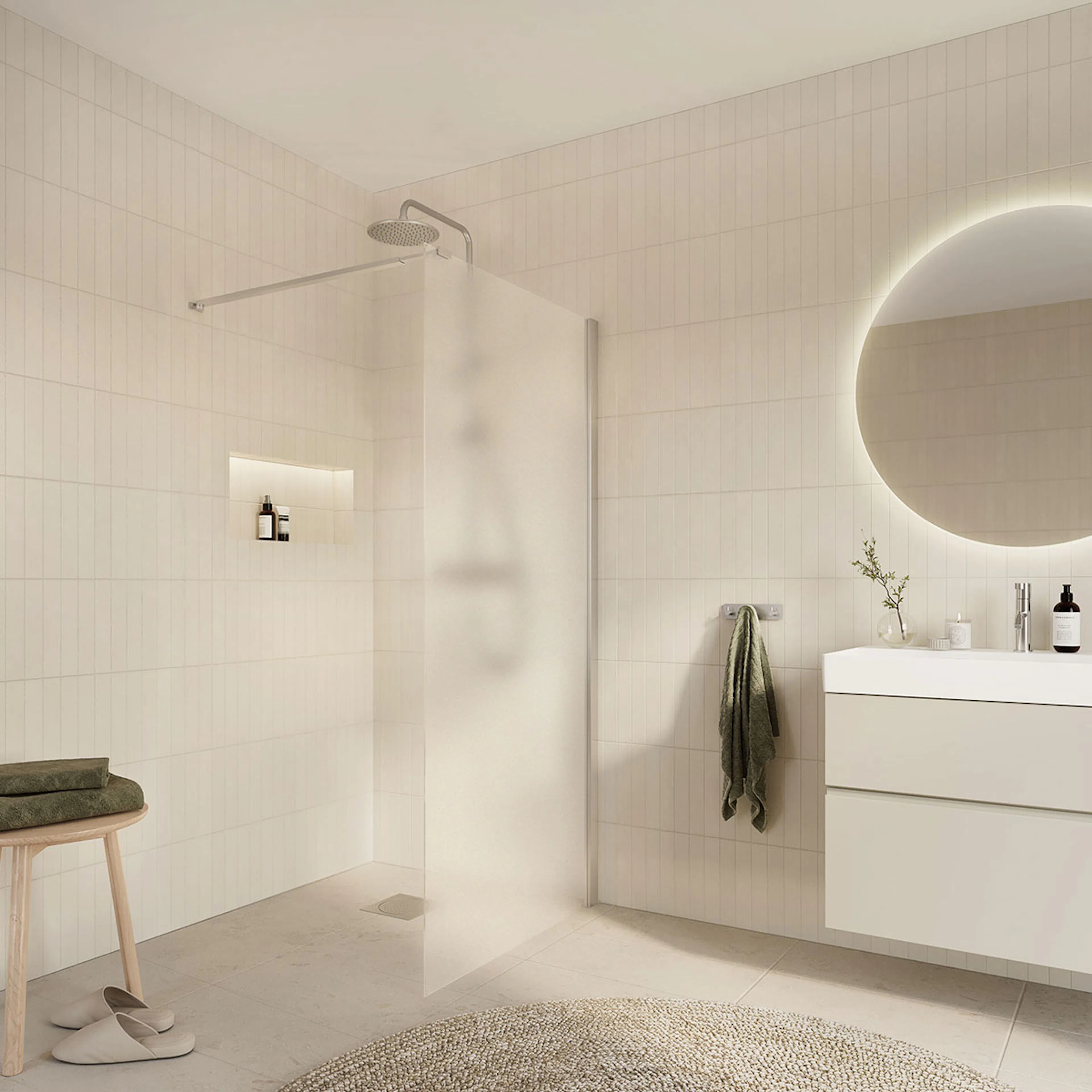 Dusjvegg Arrow Wall Frostet Glass