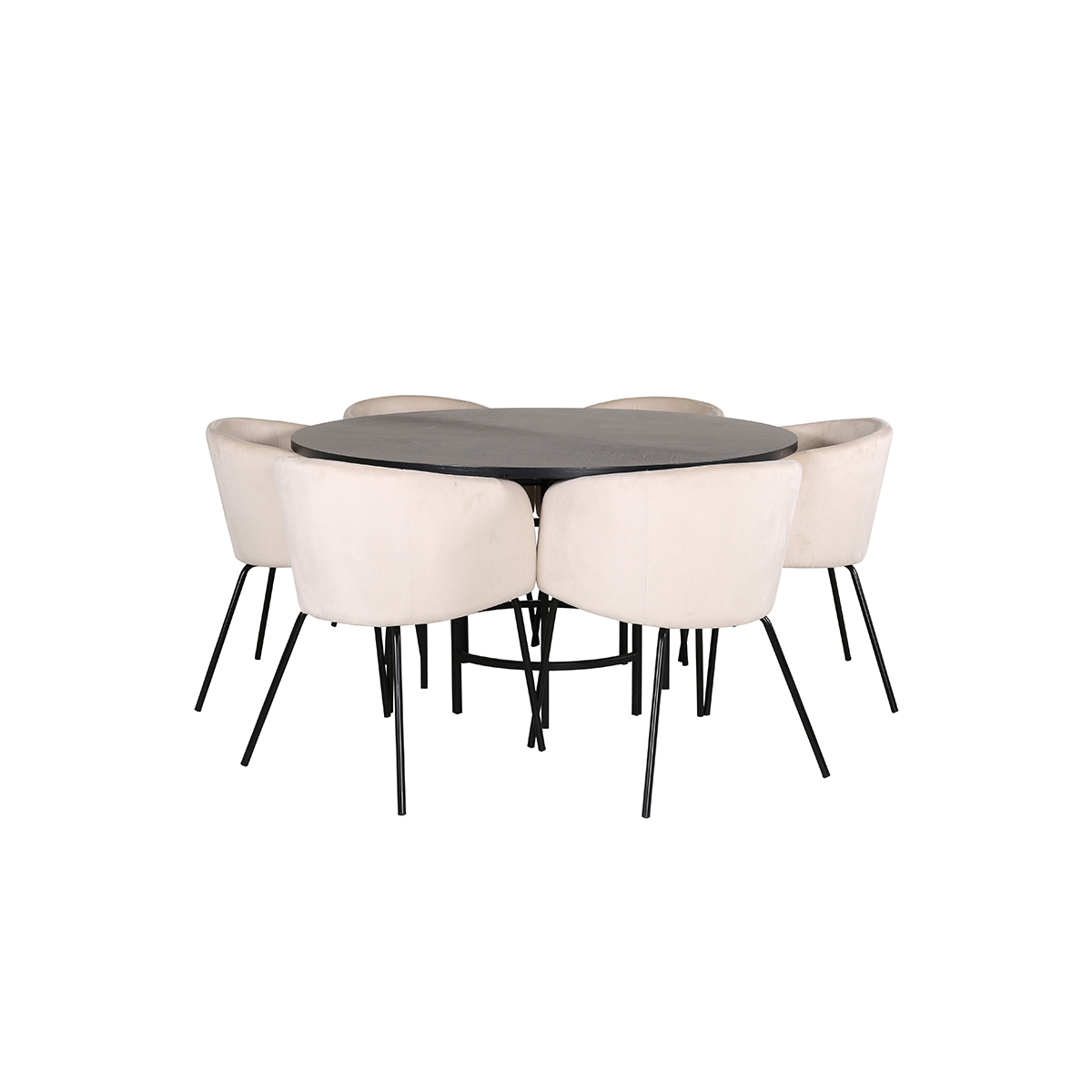 Spisegruppe furniture/fashion Copenhagen Ø140 cm med 6 Berit Stoler