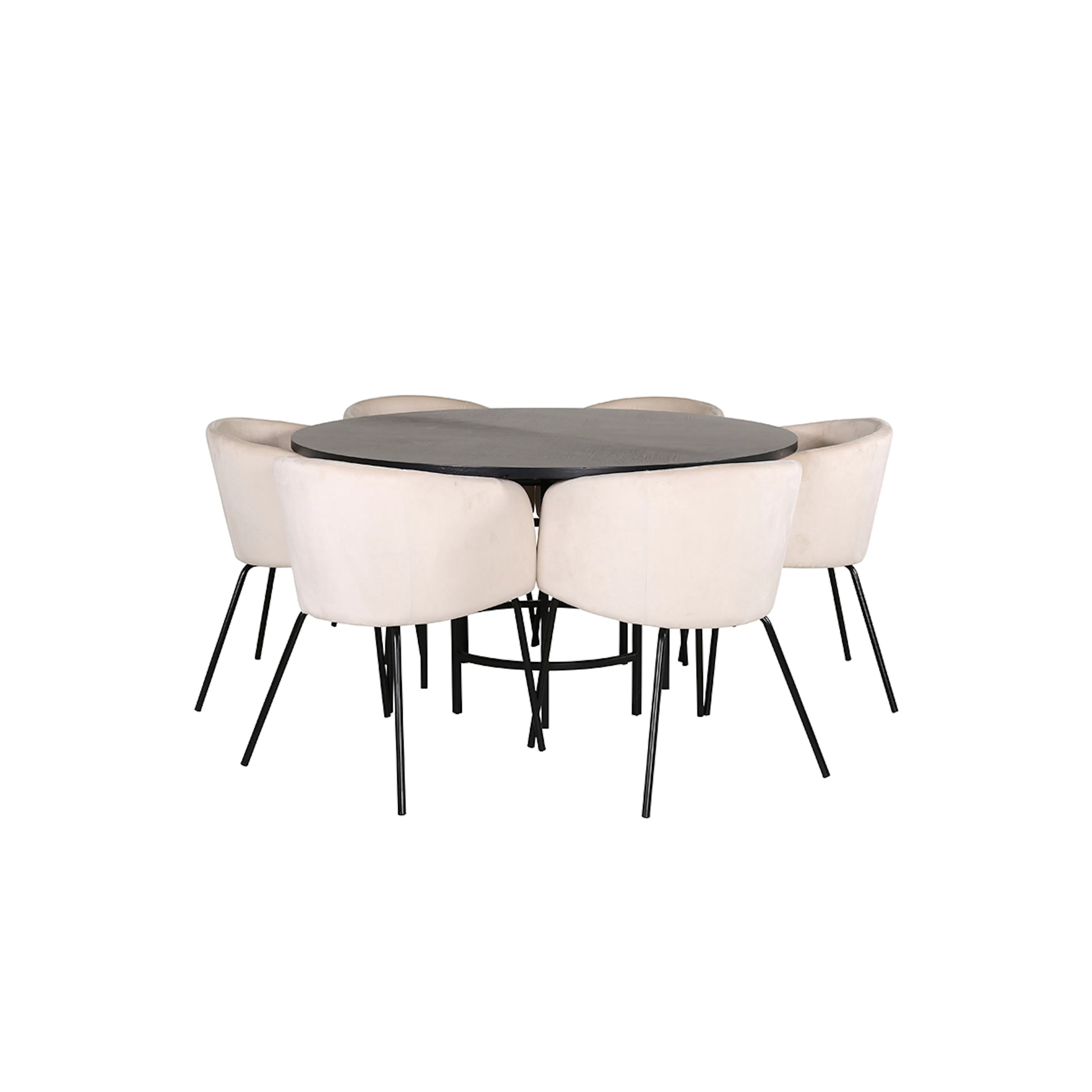 Spisegruppe furniture/fashion Copenhagen Ø140 cm med 6 Berit Stoler