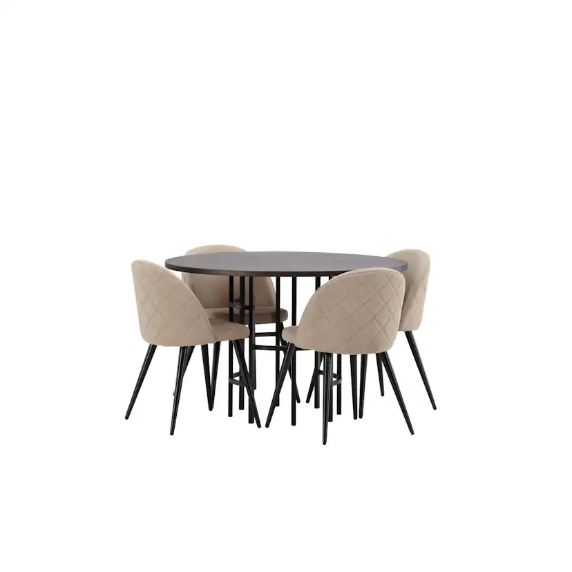 Spisegruppe Venture Home Copenhagen med 4 Velvet Stitches Stoler