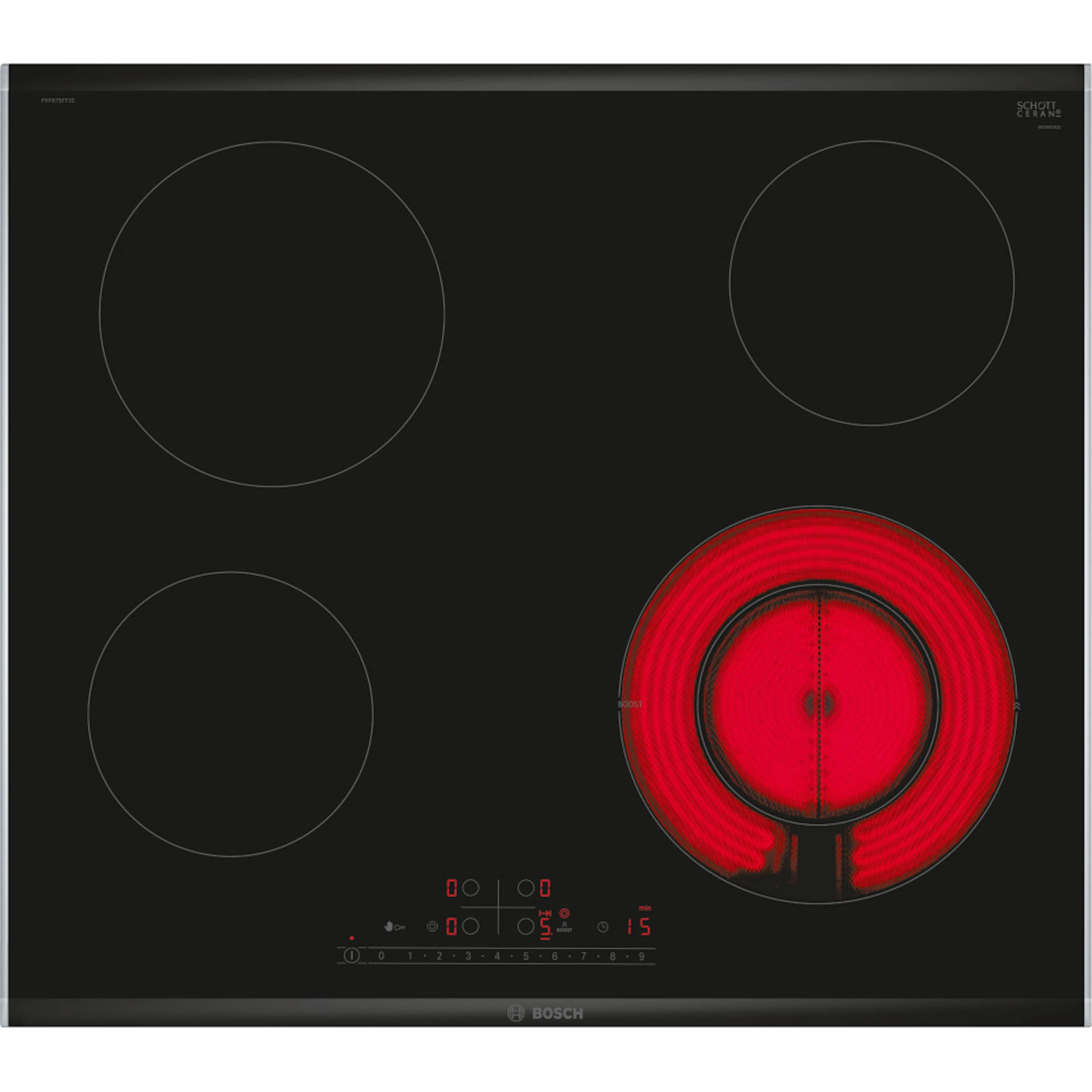 Glasskeramisk Koketopp Bosch PKF675FP2E Sort