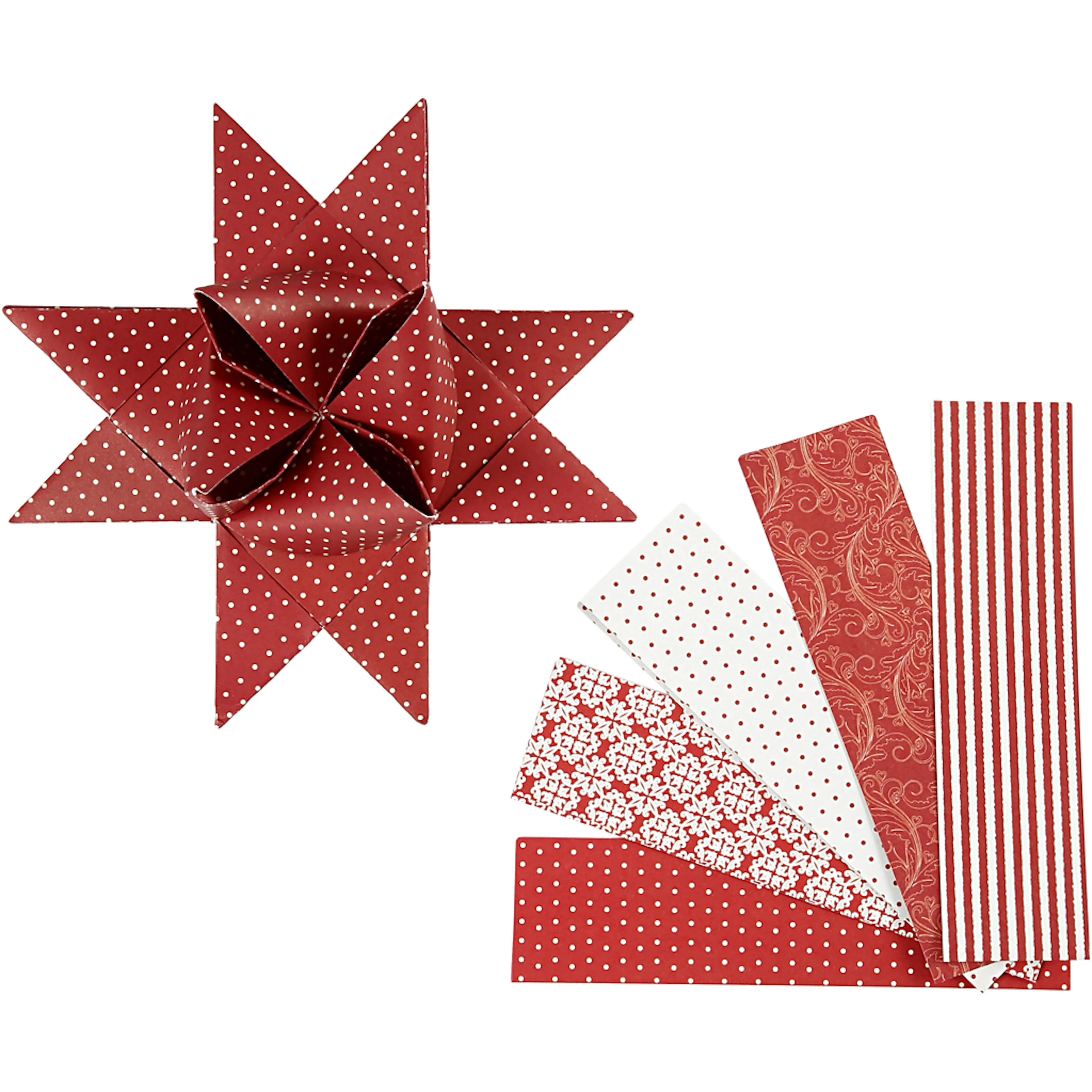 Stjernestrimler Creativ Company LxDxB 100x18x4 cm Rød/Hvit 40 Strimler