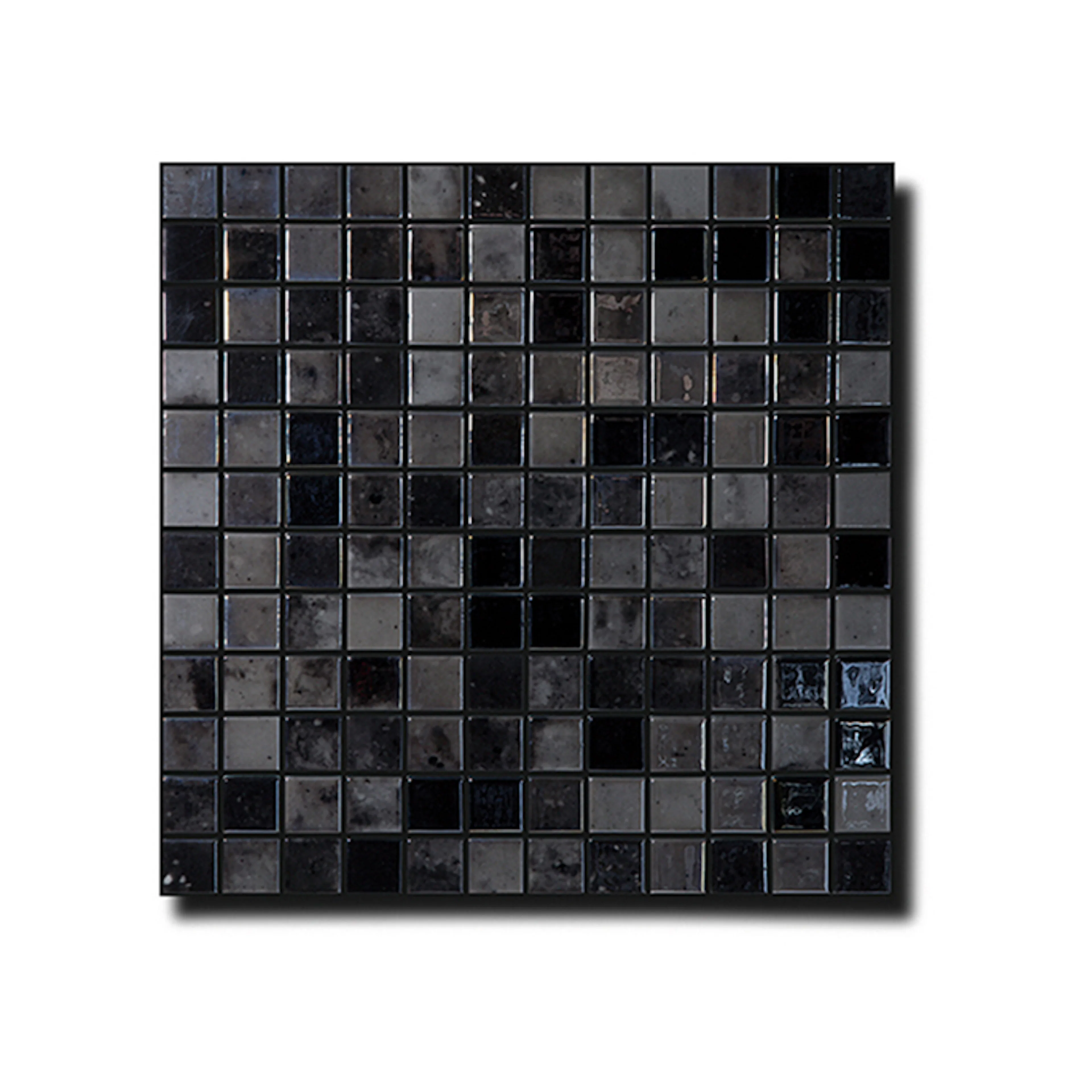 Mosaikk Lhådös Glas Mix Antrasitt 2,5x2,5 cm