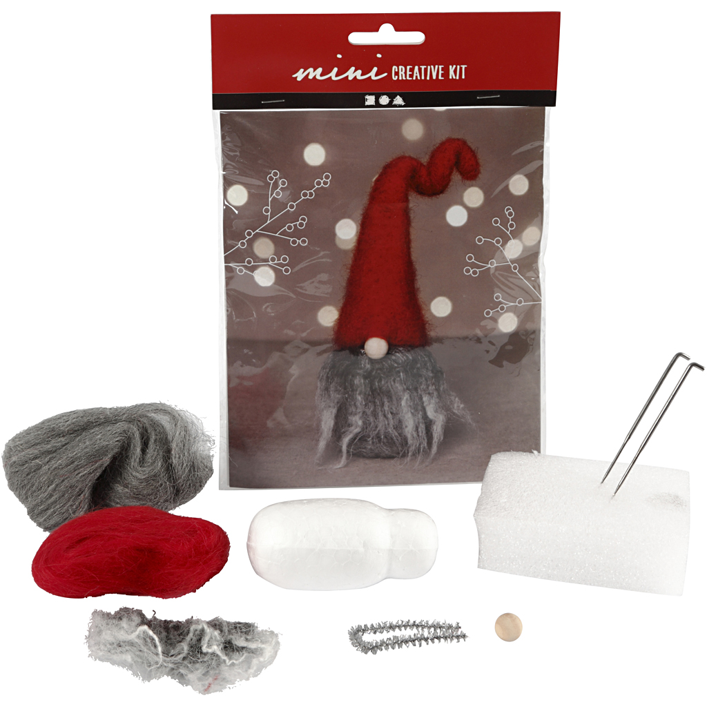 Materiellsett Creativ Company Mini DIY Kit Nesenisse m/Grått Skjegg 1 Stk/1 Sett