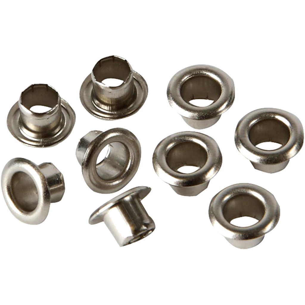 Snøreringer Creativ Company Sølv 4,5x7,5 mm Hullstr 4 mm 100 stk/1 Pk