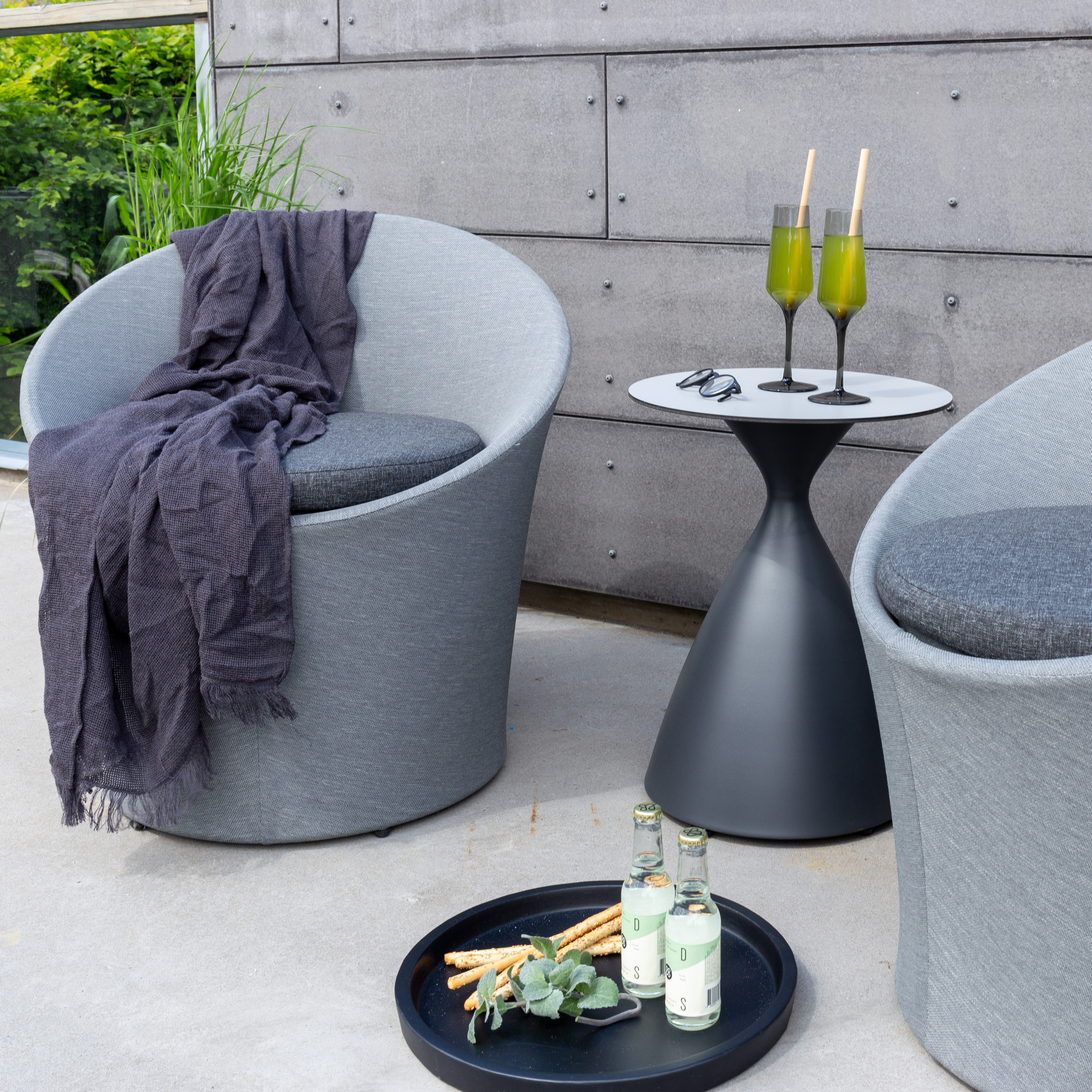 Spoga - Lounge Set- Black / Grey - - Loungesett Venture Home Spoga