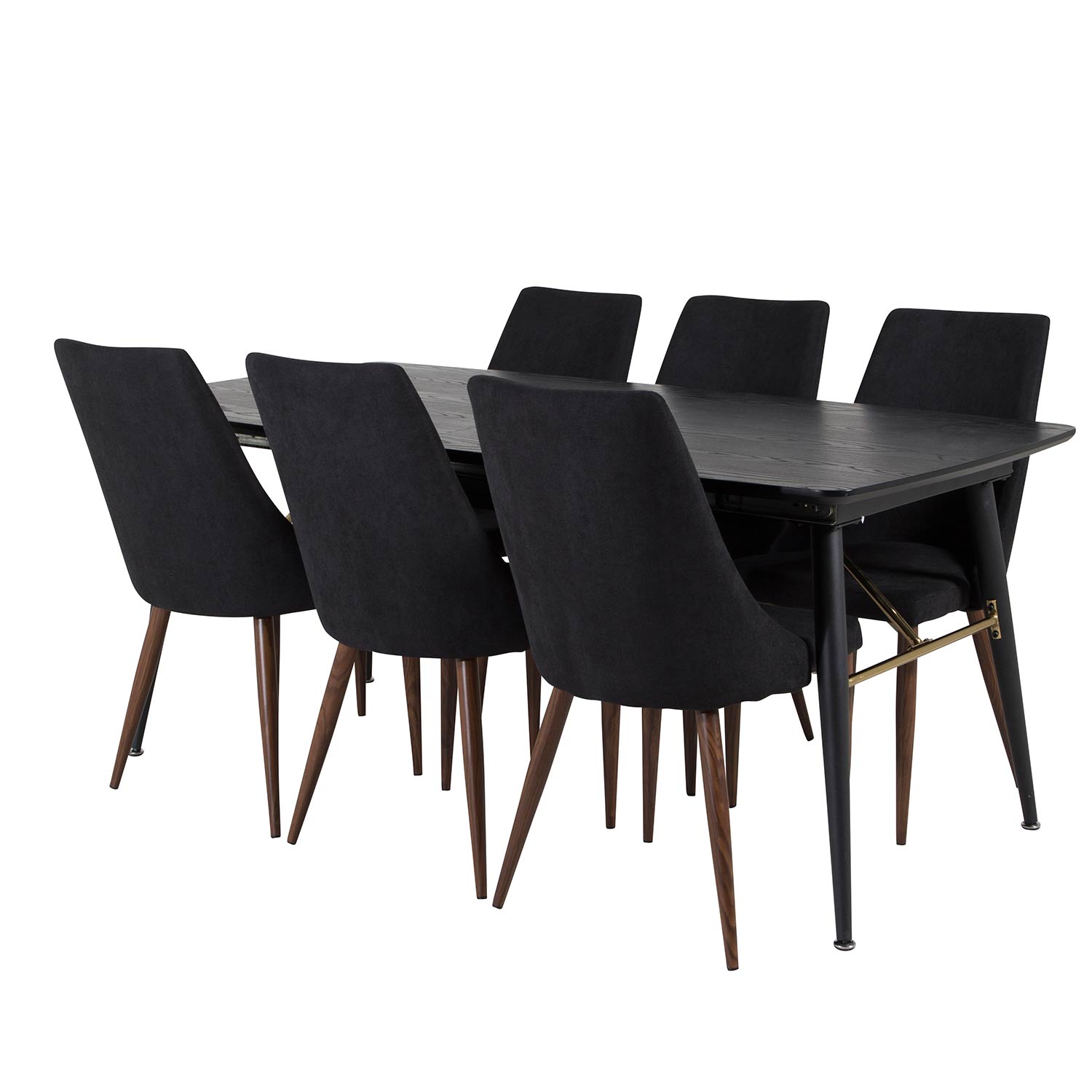 Spisegruppe Venture Home Gold med 6 Leone Stoler