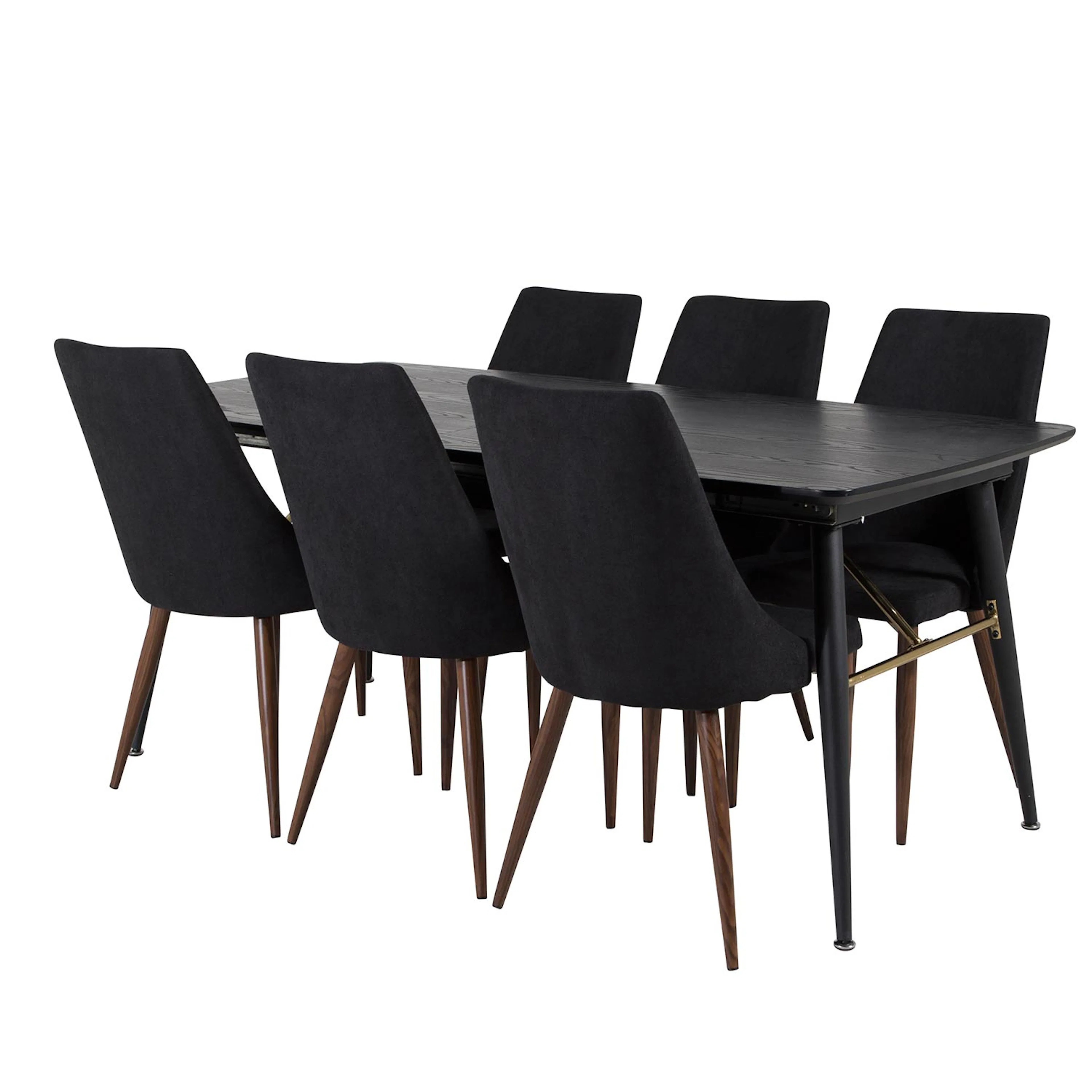 Spisegruppe Venture Home Gold med 6 Leone Stoler