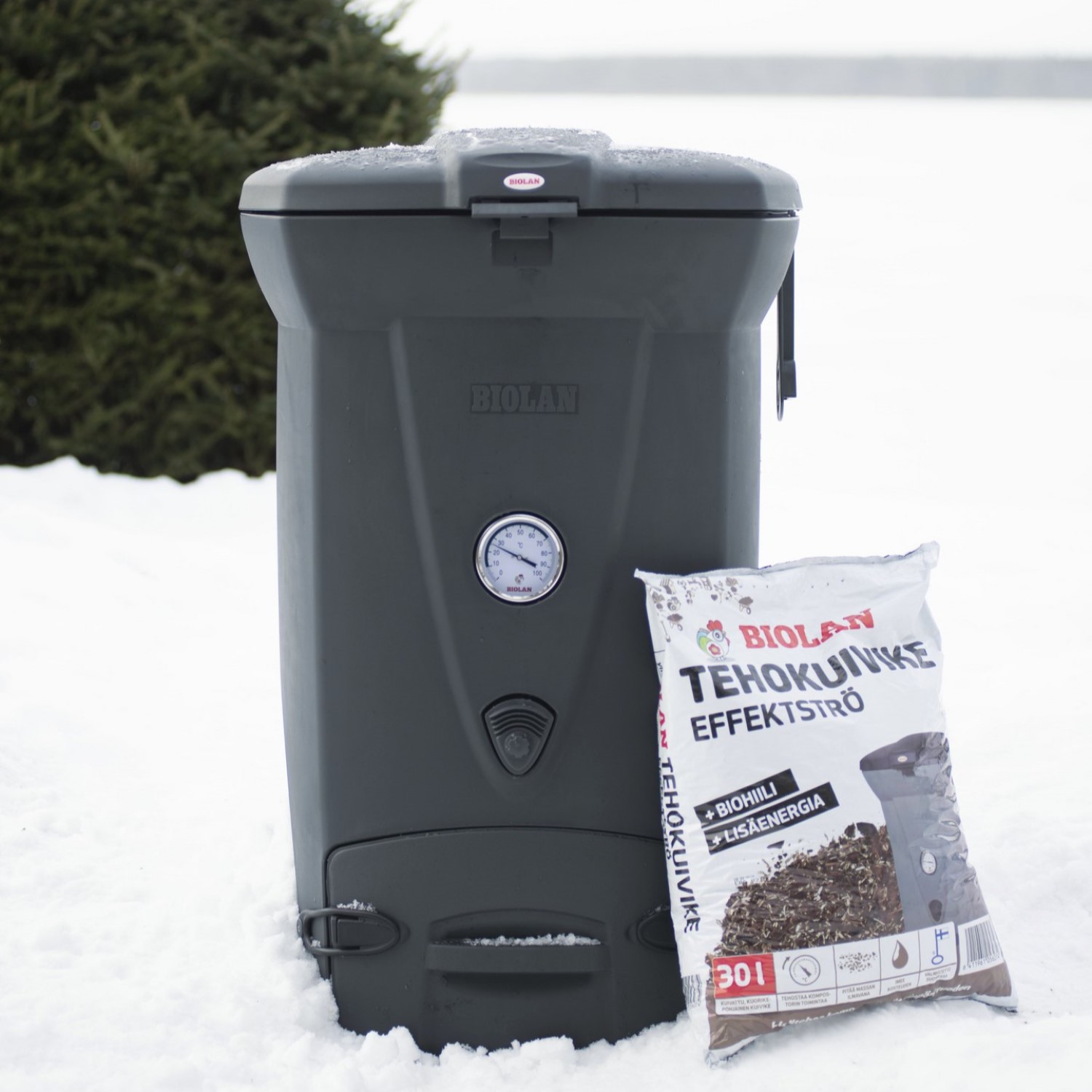 Biolan Quick Composter 220eco, dark grey Mørkegrå