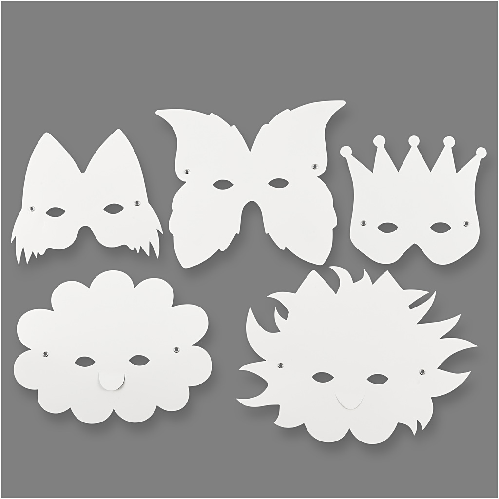 Masker Creativ Company Fantasimasker Hvit 5 Stk/1 Pk