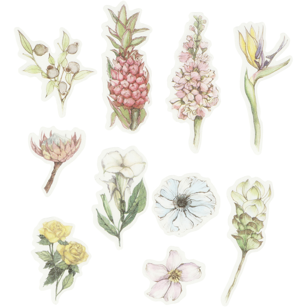 Stickers Creativ Company Washi Blomster Str 25-60 mm 30 St/1 Pk