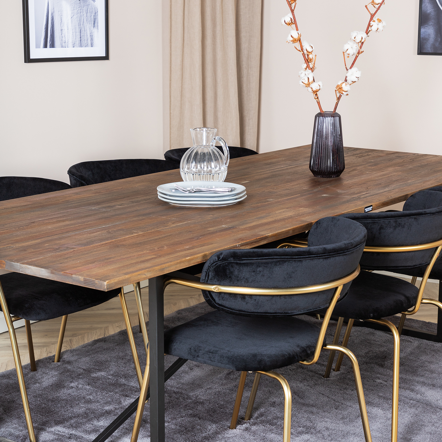 Spisegruppe Venture Home Peo med 6 Aris Stoler