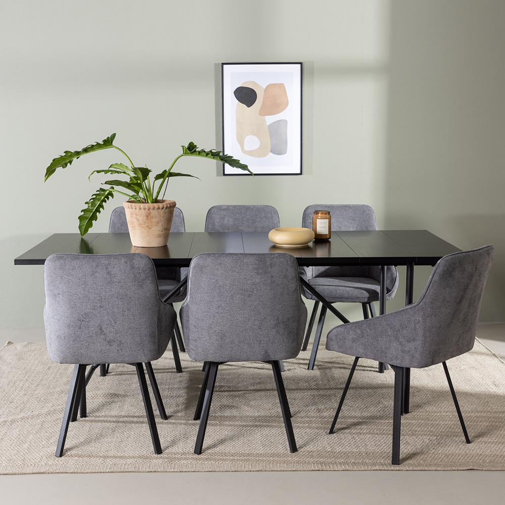 Spisegruppe Venture Home Astrid med 6 Rosie Stoler