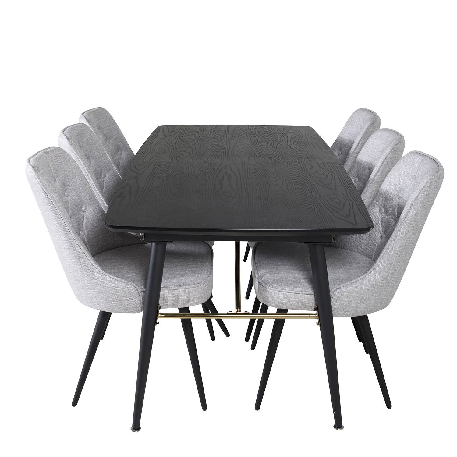 Spisegruppe Venture Home Gold med 6 Velvet Deluxe Stoler