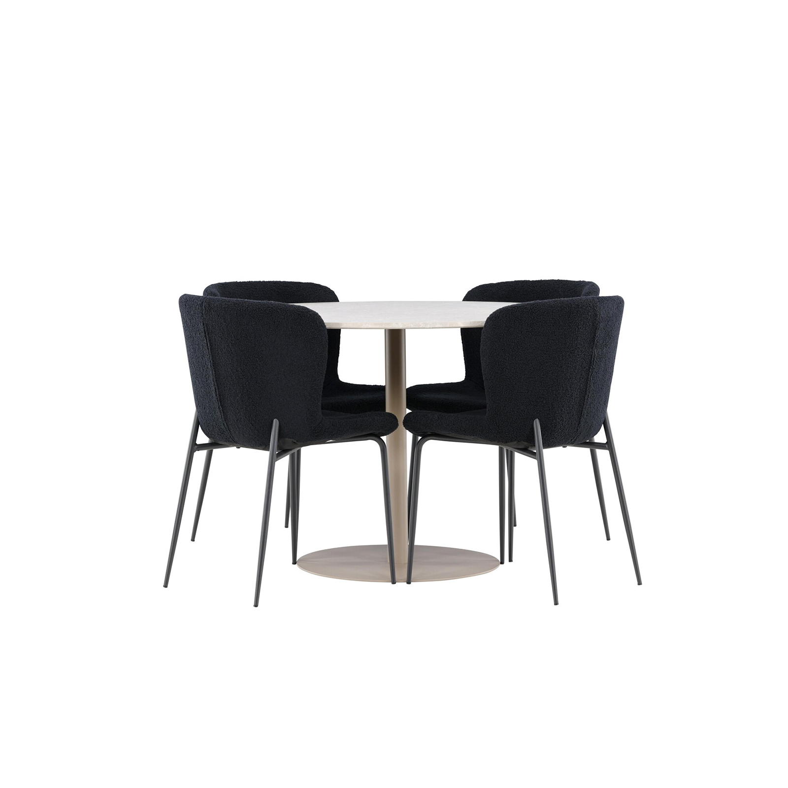 Spisegruppe Venture Home Lycke Ø110 med 4 stk Modesto Stoler