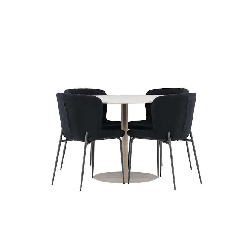 Spisegruppe Venture Home Lycke Ø110 med 4 stk Modesto Stoler