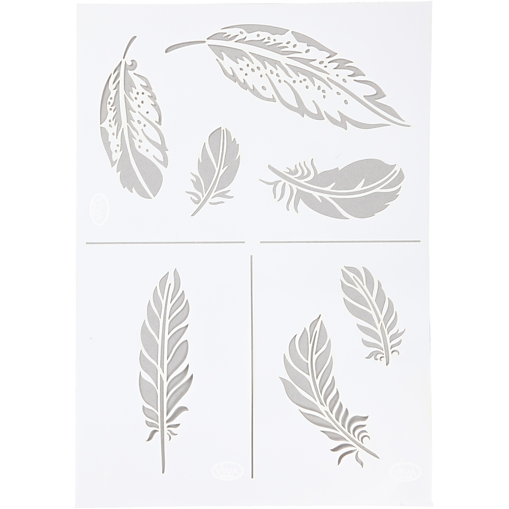 Sjablonge Creativ Company Stensil Fjær A4 210x297 mm 1 stk