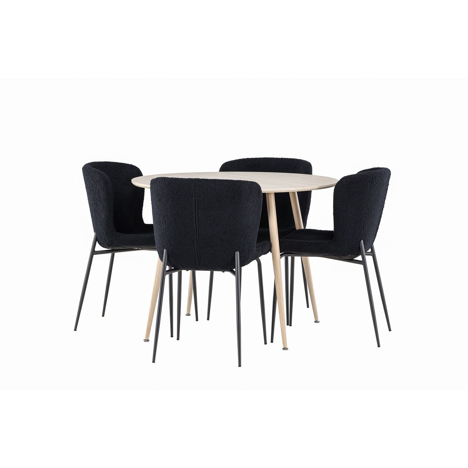 Spisegruppe Venture Home Plaza Ø100 med 4 stk Modesto Stoler